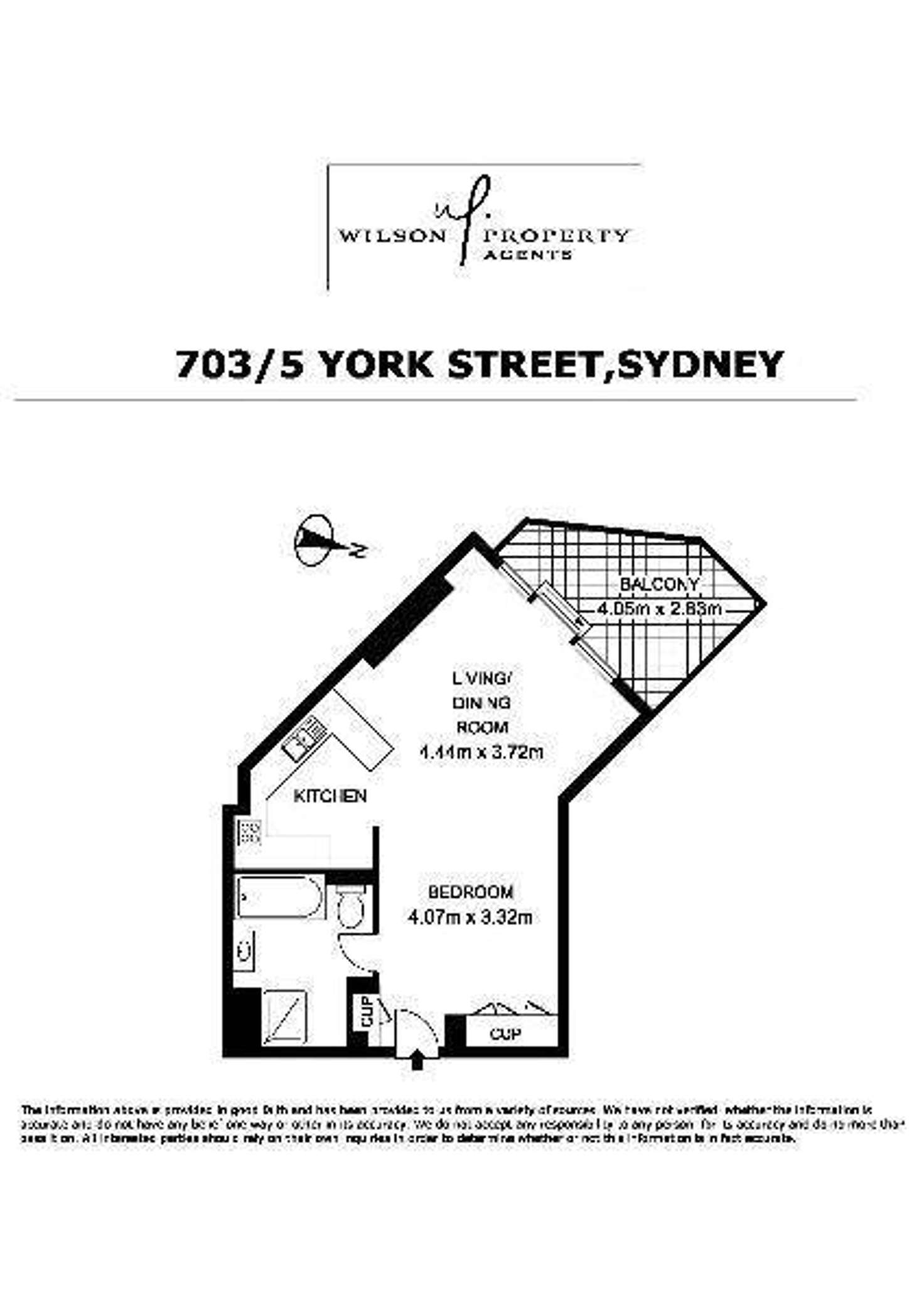 Floorplan of Homely apartment listing, 703/5 York Street, Sydney NSW 2000