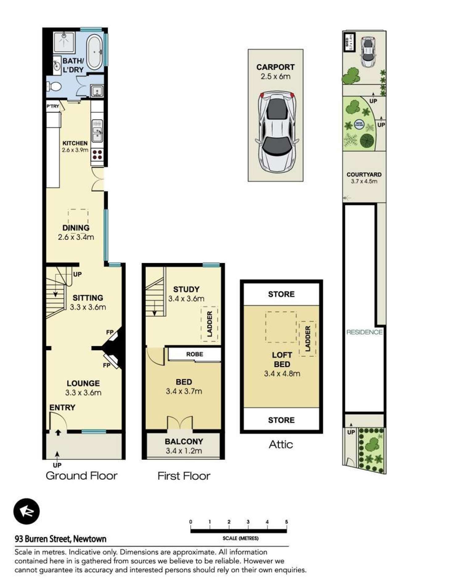 Floorplan of Homely house listing, 93 Burren Street, Newtown NSW 2042