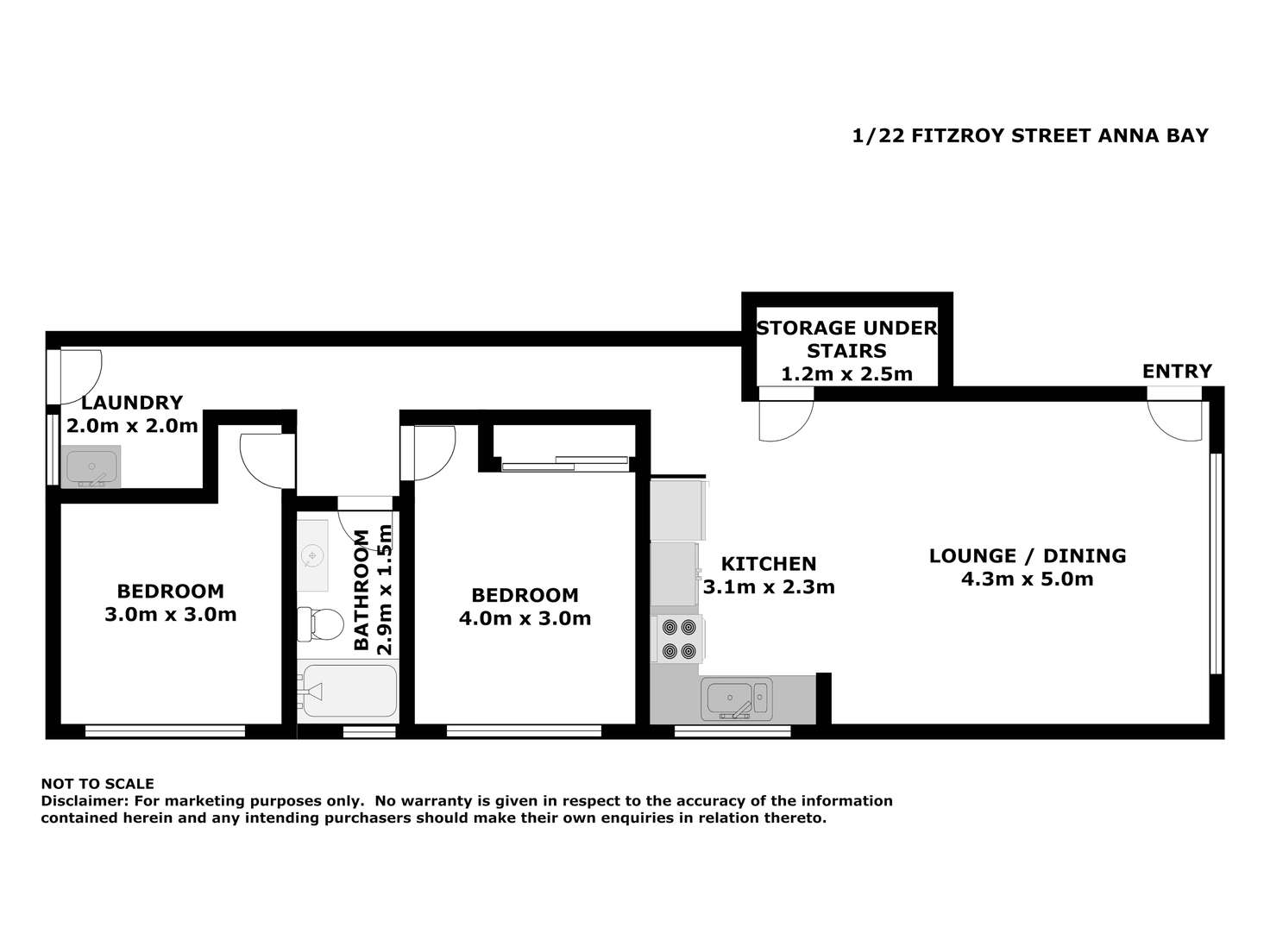 Floorplan of Homely apartment listing, 1/22 Fitzroy Street, Anna Bay NSW 2316