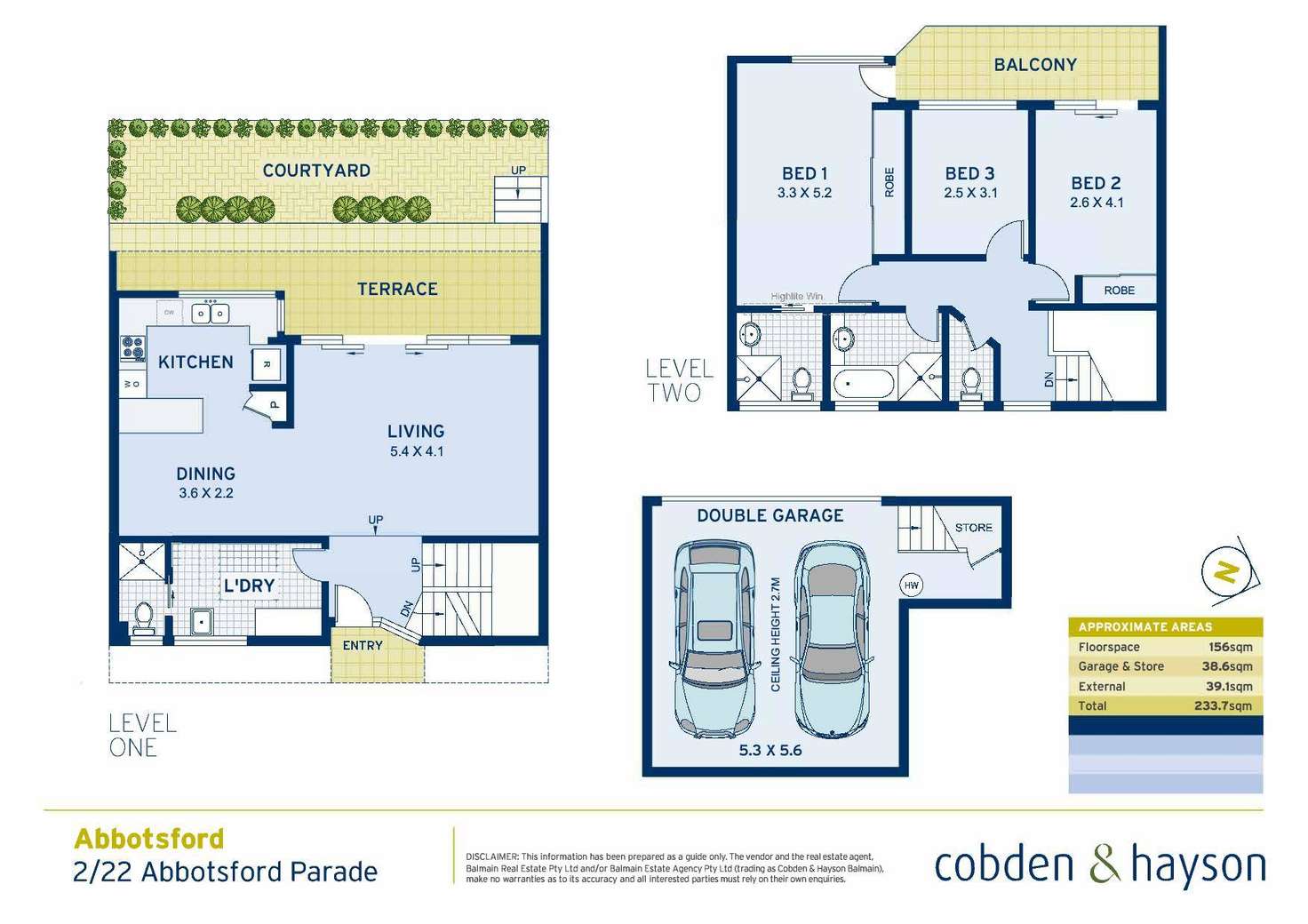 Floorplan of Homely townhouse listing, 2/22 Abbotsford Parade, Abbotsford NSW 2046