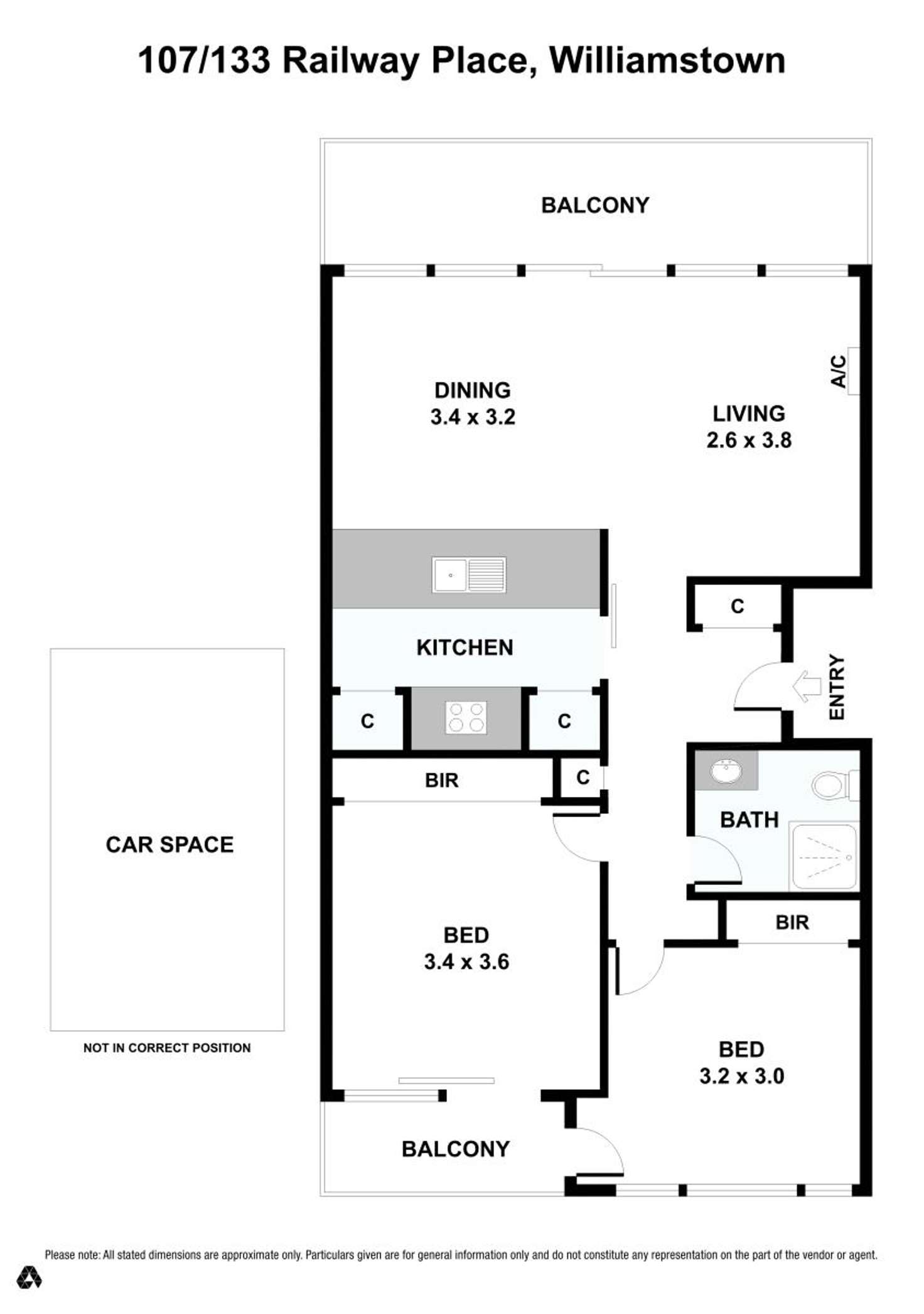 Floorplan of Homely apartment listing, 107/133 Railway Place, Williamstown VIC 3016