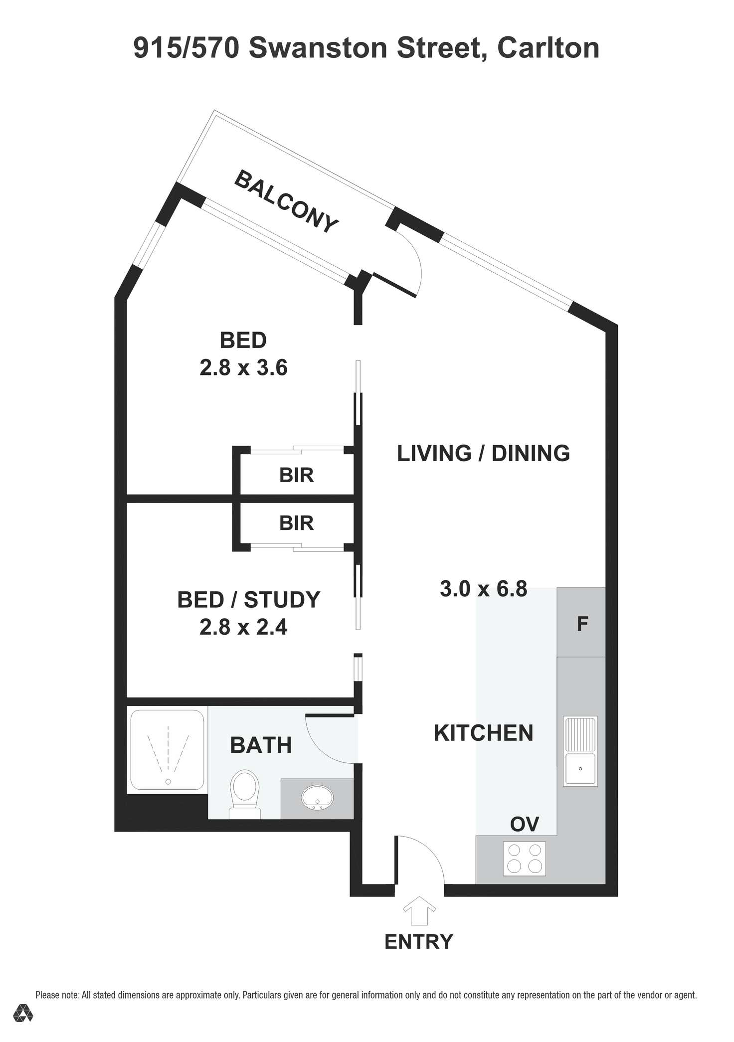 Floorplan of Homely apartment listing, 915/570 Swanston Street, Carlton VIC 3053