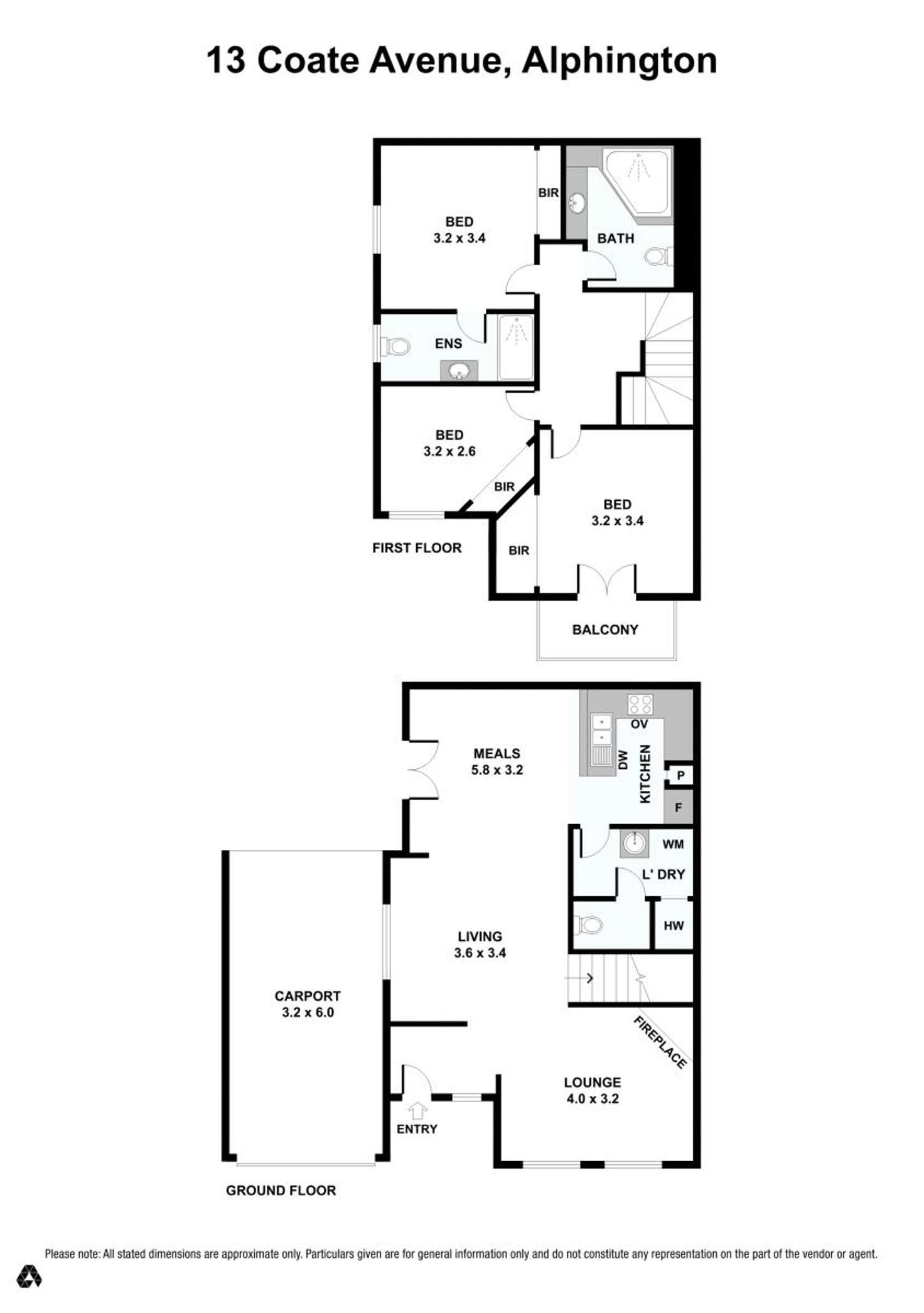 Floorplan of Homely townhouse listing, 13 Coate Ave, Alphington VIC 3078