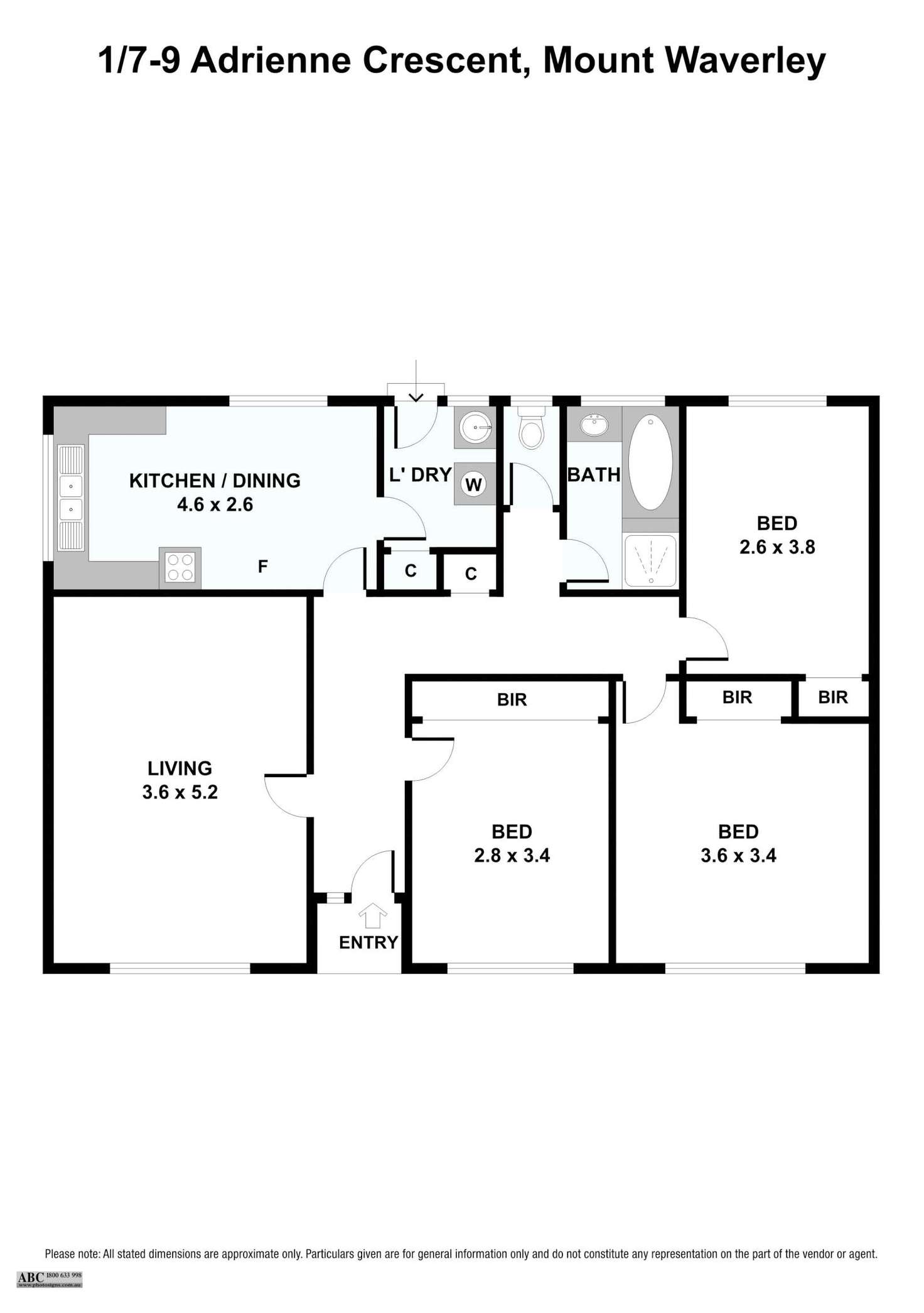 Floorplan of Homely unit listing, 1/7-9 Adrienne Cres, Mount Waverley VIC 3149