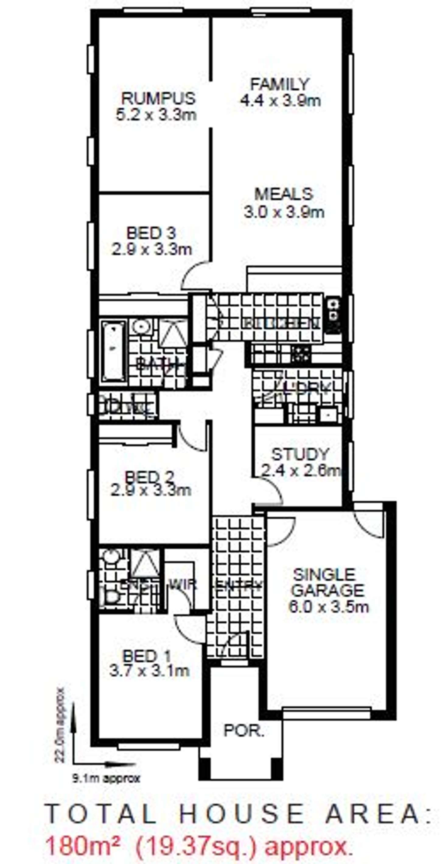 Floorplan of Homely house listing, 32 Kimberley Grove, Pakenham VIC 3810