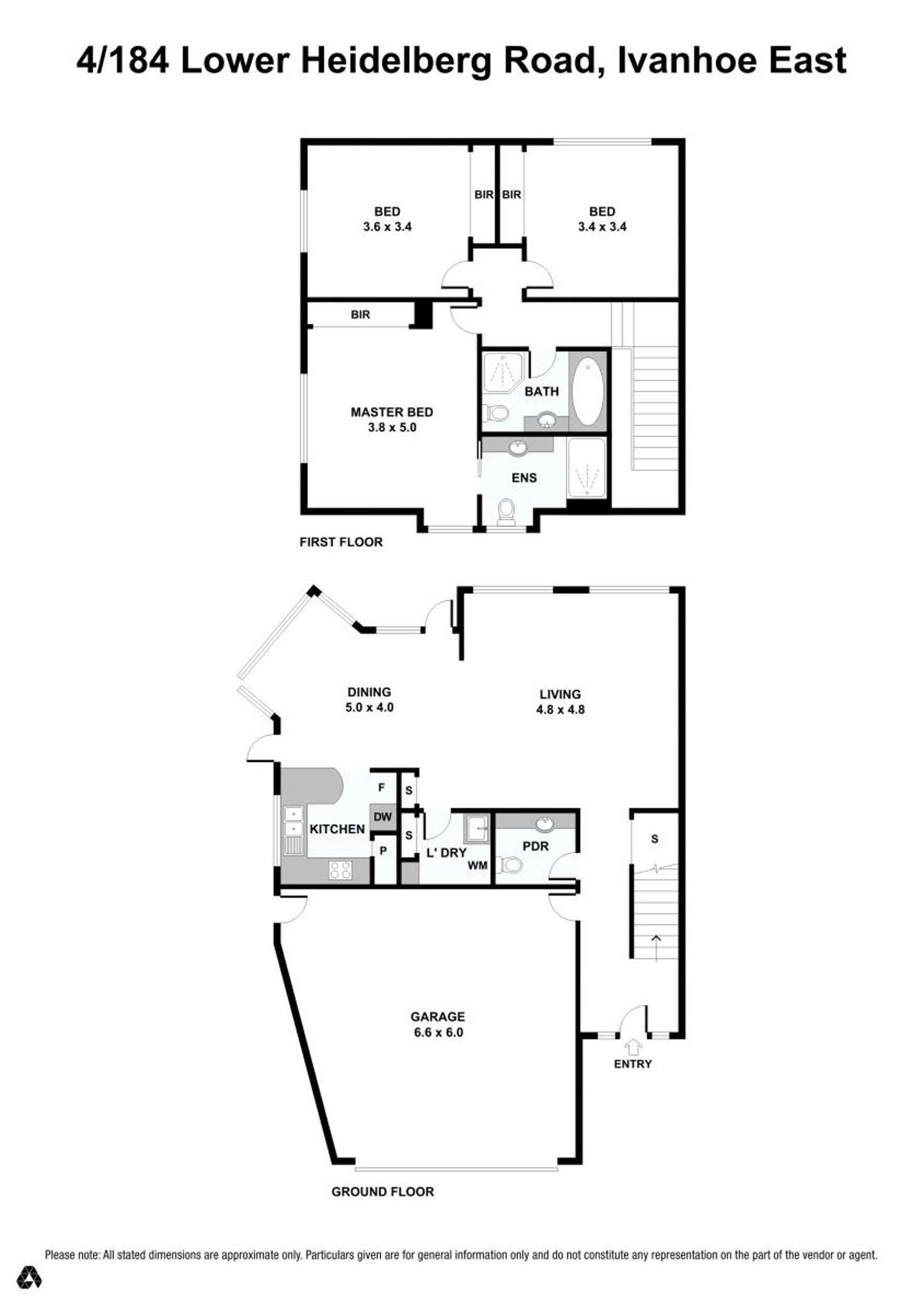 Floorplan of Homely townhouse listing, 4/184 Lower Heidelberg Rd, Ivanhoe East VIC 3079