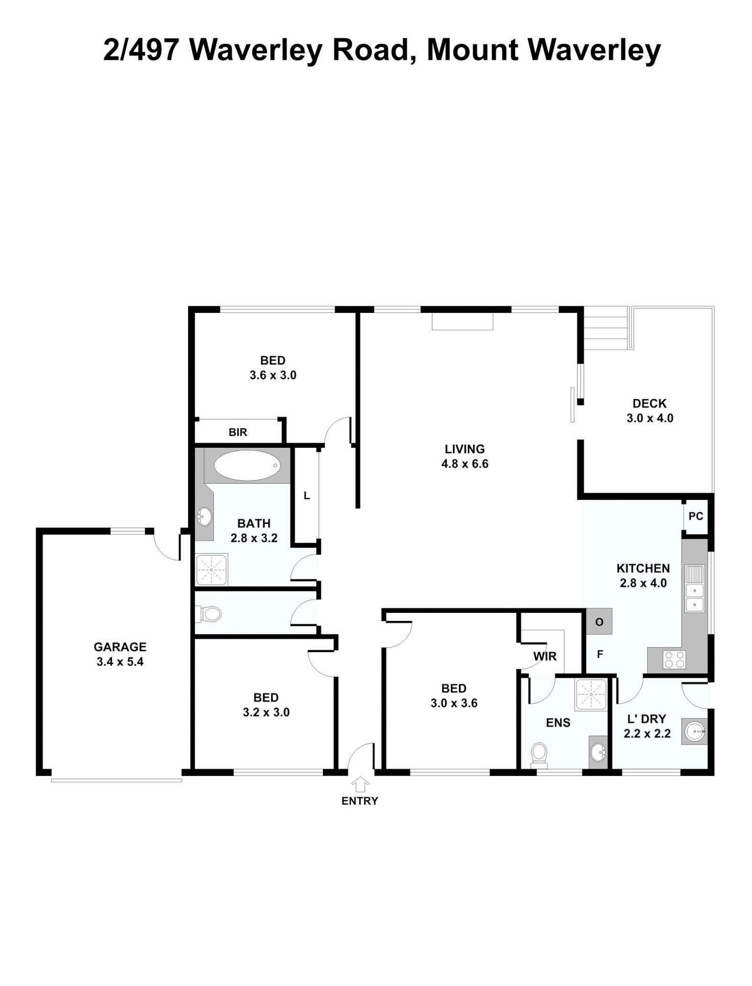 Floorplan of Homely unit listing, 2/497 Waverley Road, Mount Waverley VIC 3149