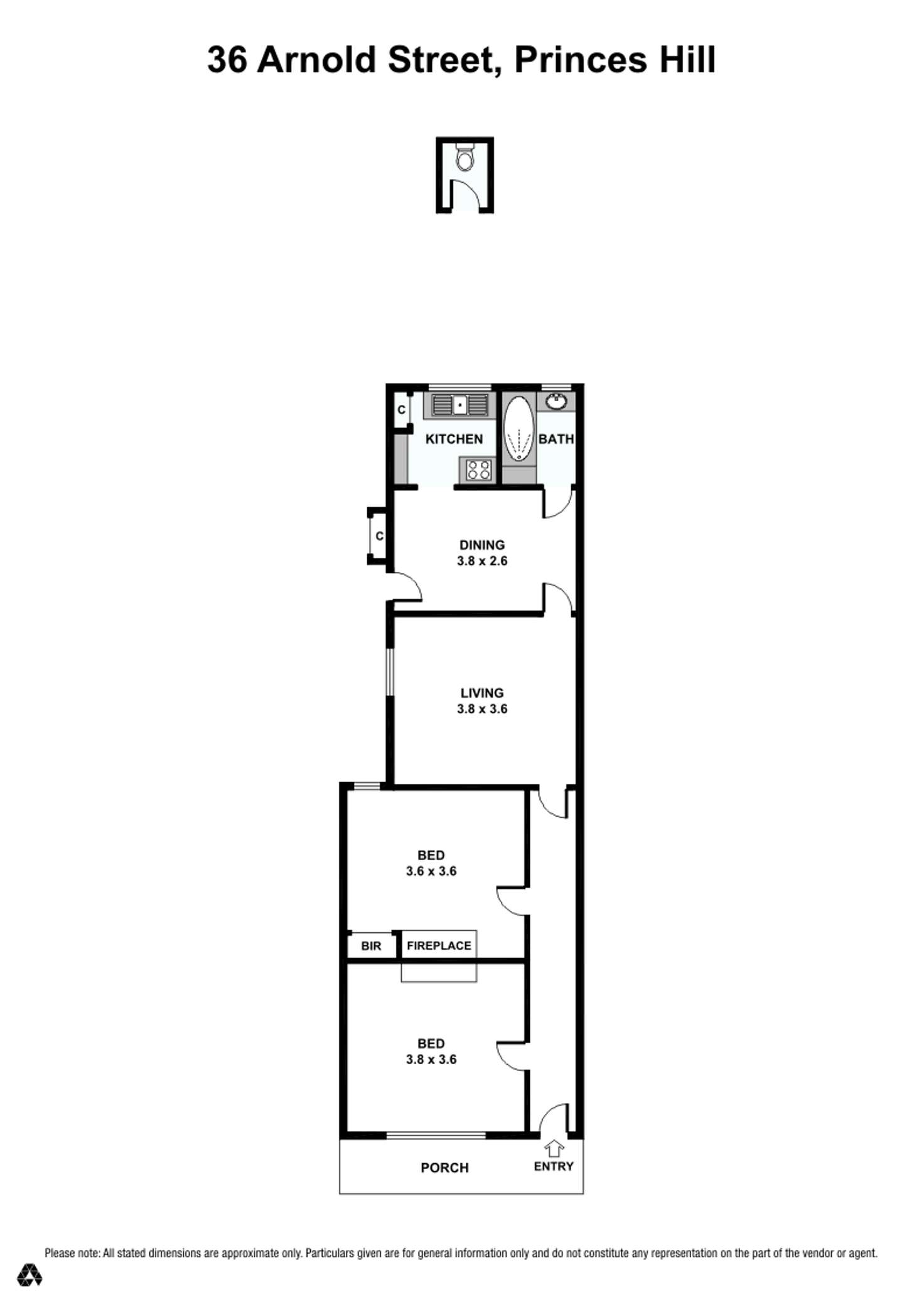 Floorplan of Homely terrace listing, 36 Arnold St, Carlton North VIC 3054