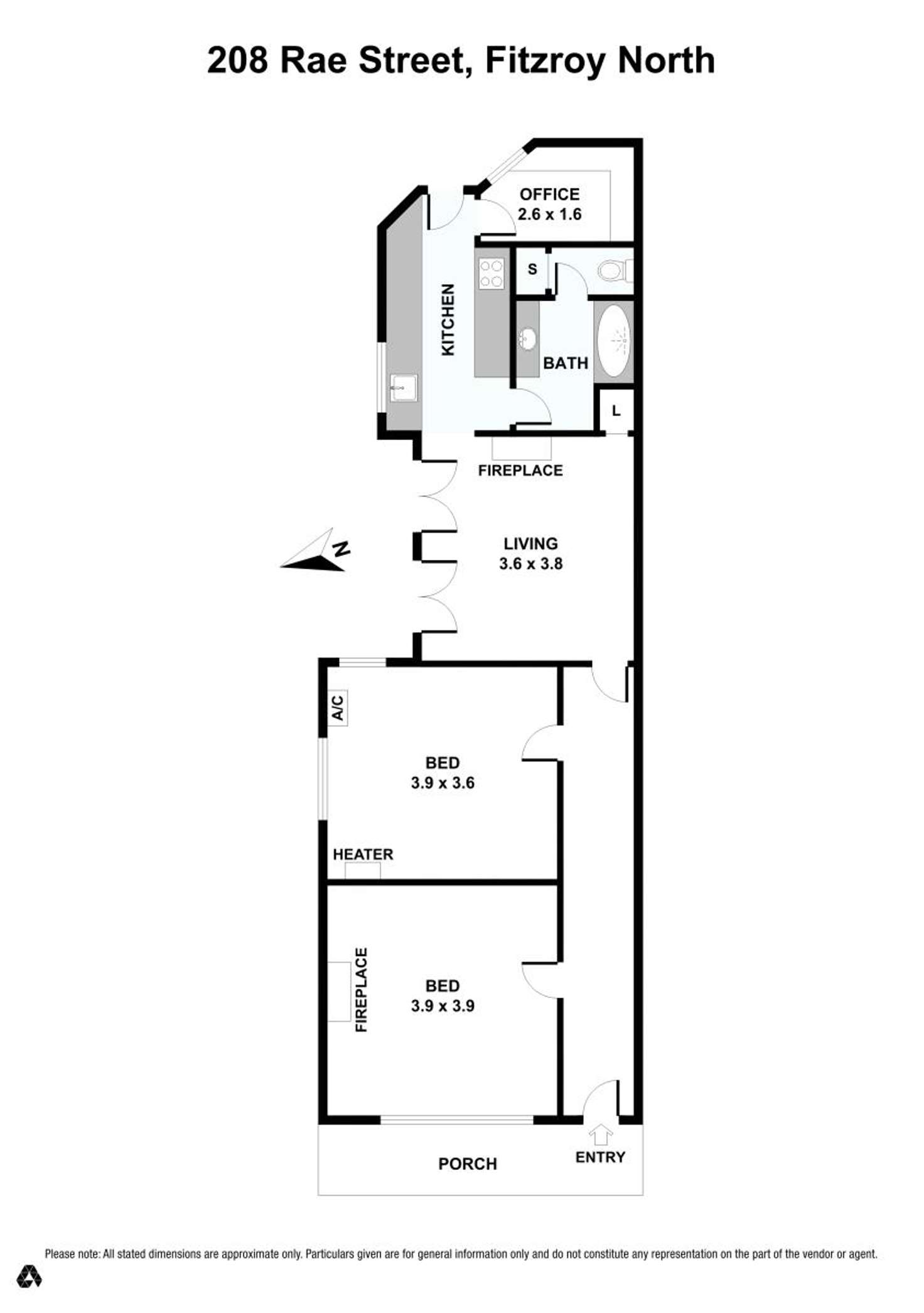 Floorplan of Homely terrace listing, 208 Rae, Fitzroy North VIC 3068