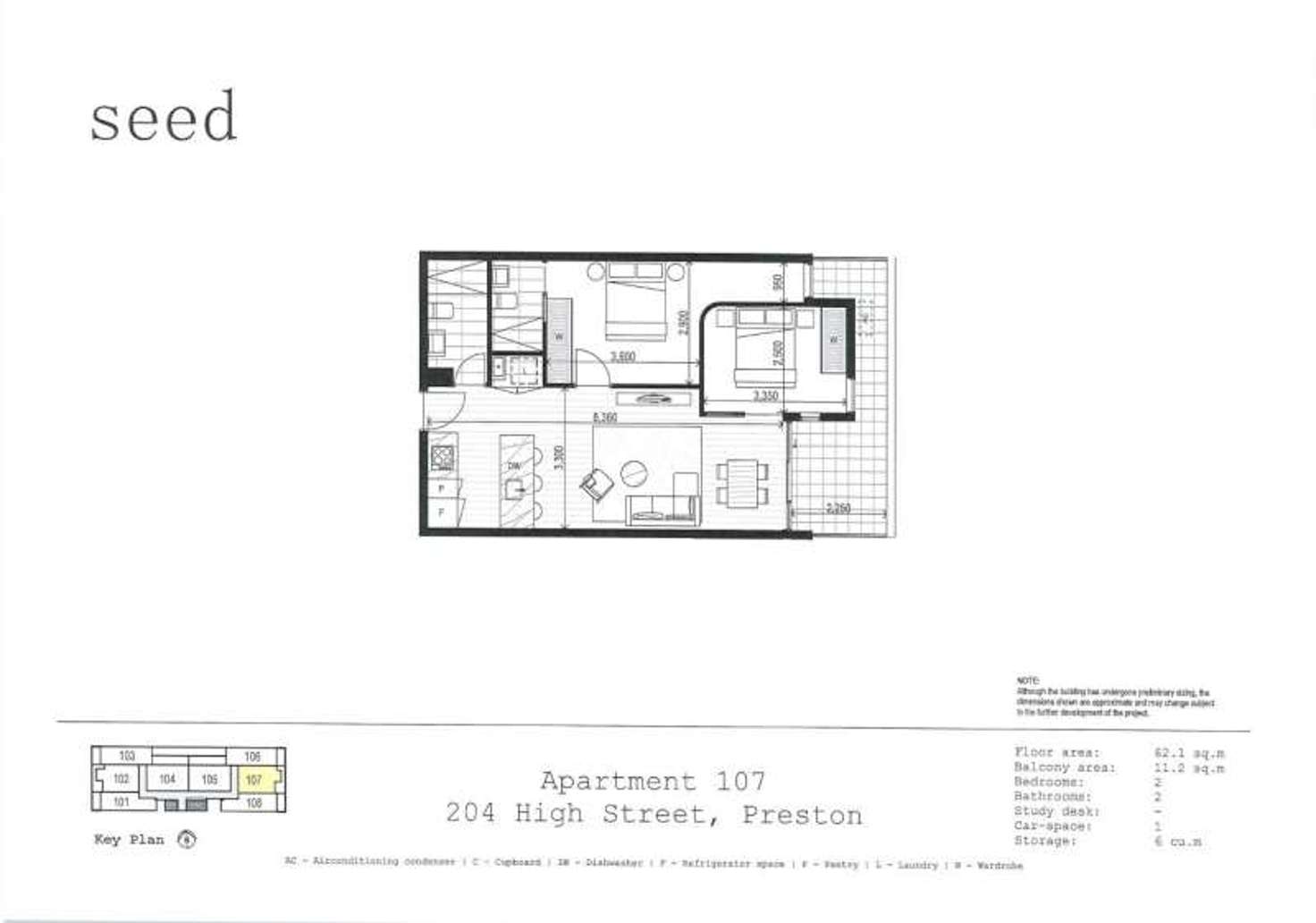 Floorplan of Homely apartment listing, 107/204 High Street, Preston VIC 3072