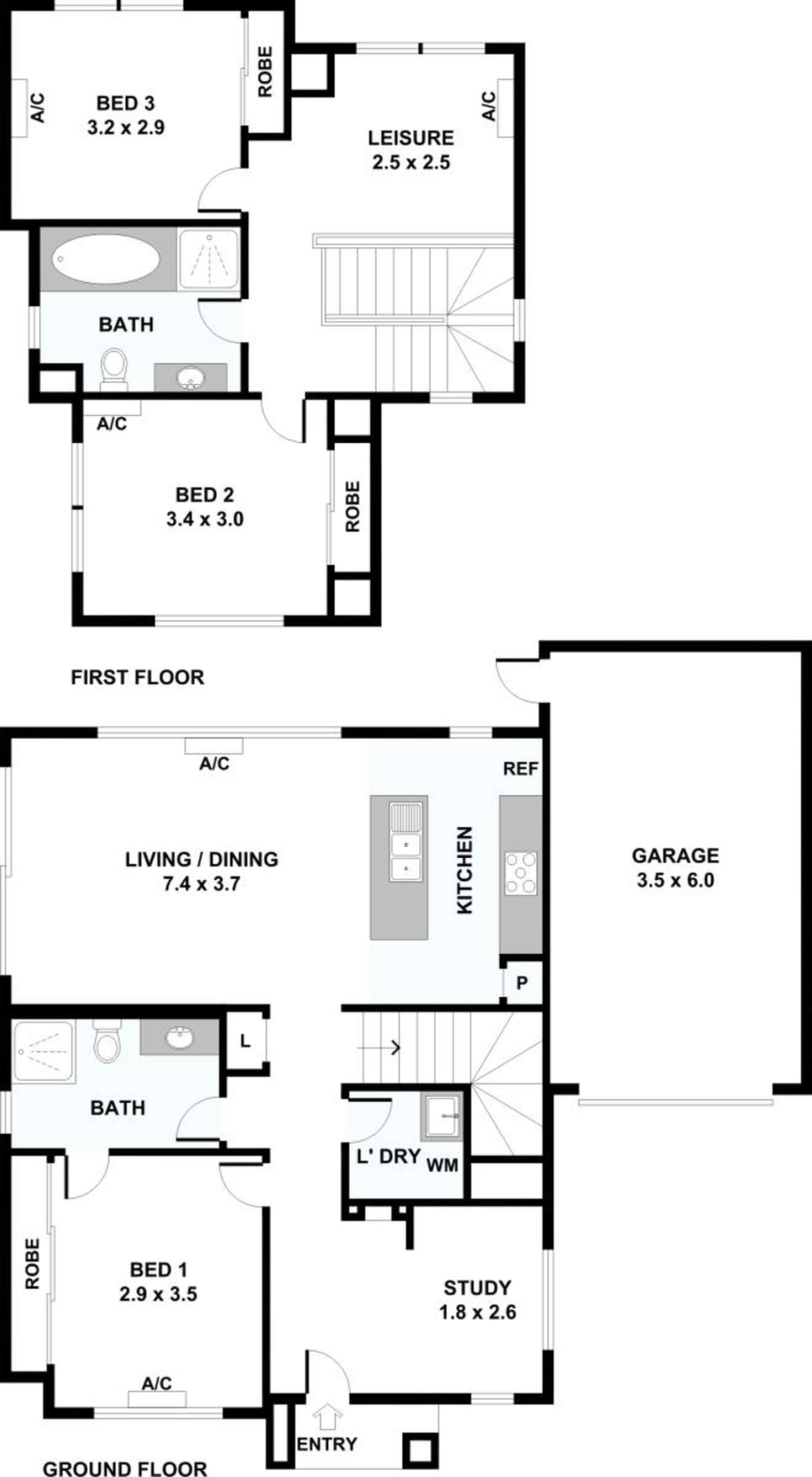 Floorplan of Homely townhouse listing, 2/35 Northcote Avenue, Balwyn VIC 3103
