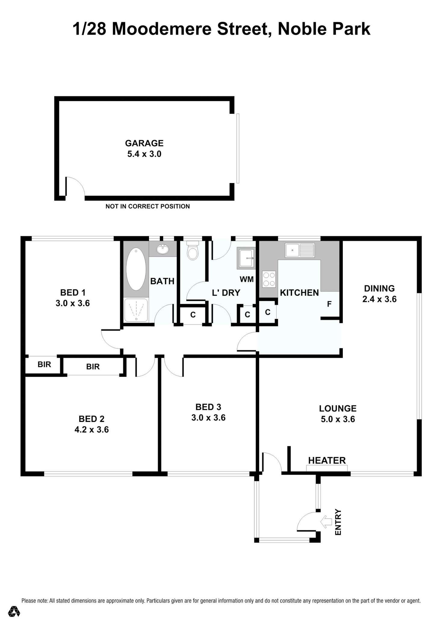 Floorplan of Homely unit listing, 1/28 Moodemere Street, Noble Park VIC 3174