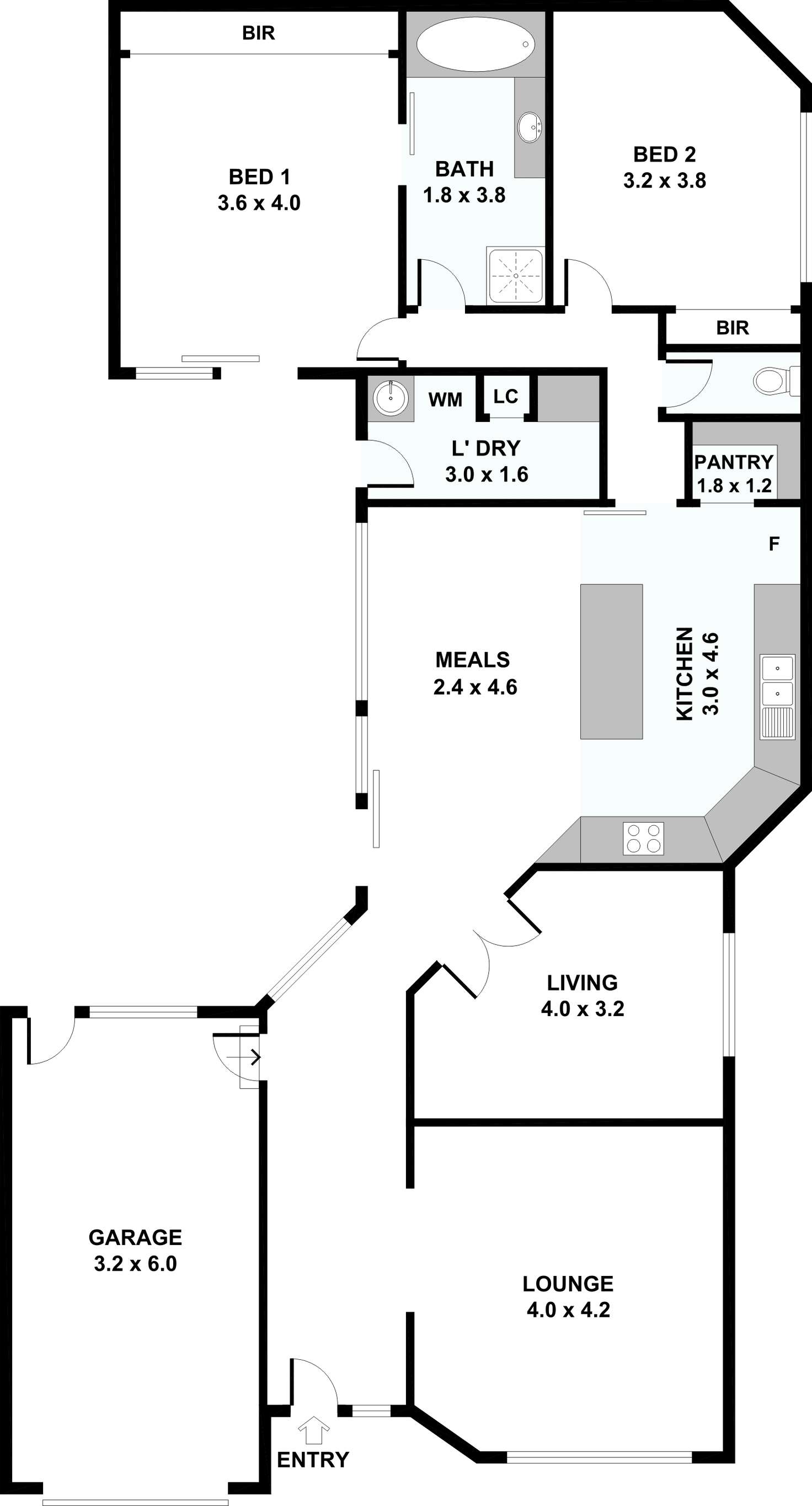 Floorplan of Homely unit listing, 1/8 Brush Gr, Glen Waverley VIC 3150