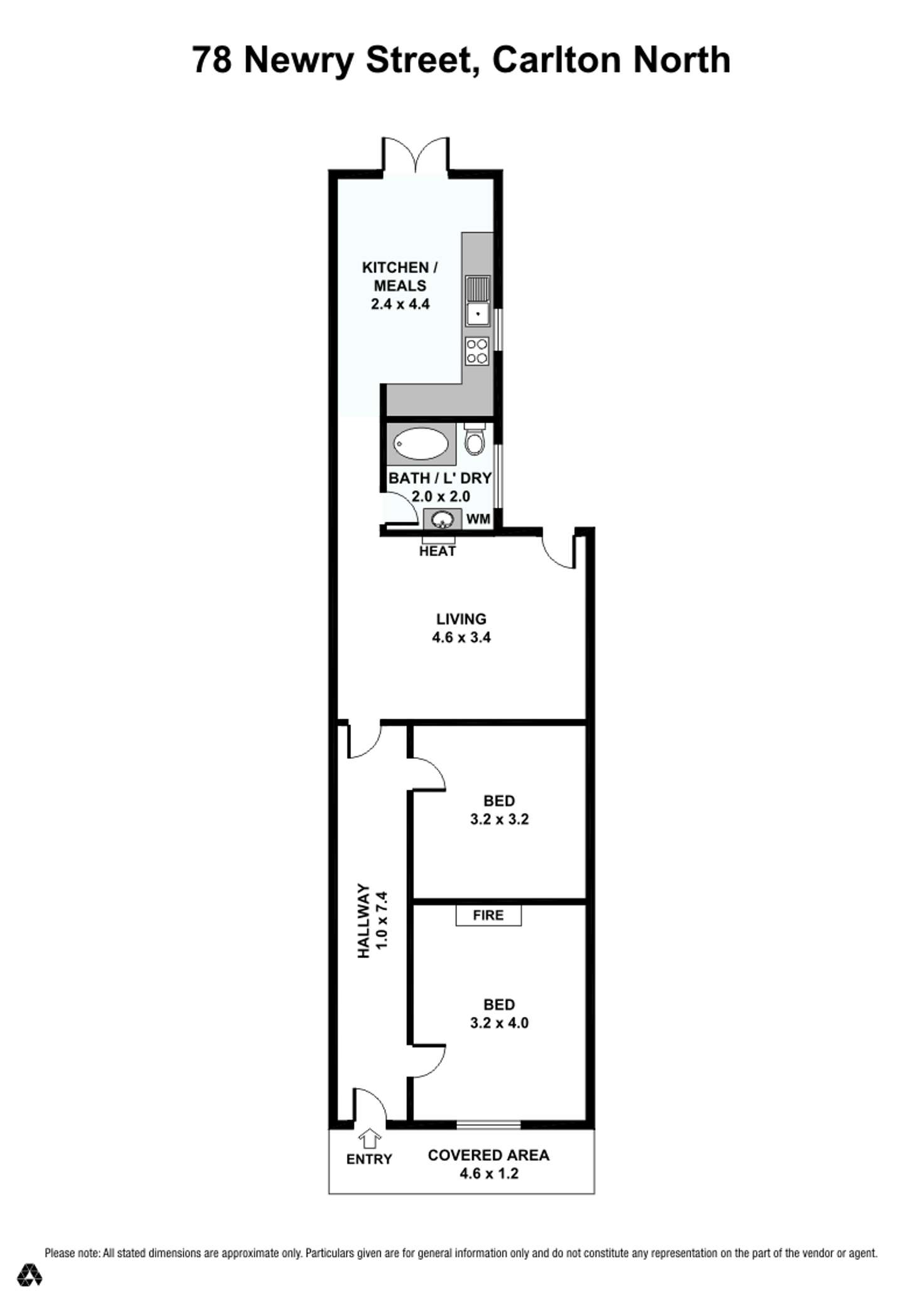 Floorplan of Homely terrace listing, 78 Newry St, Carlton North VIC 3054