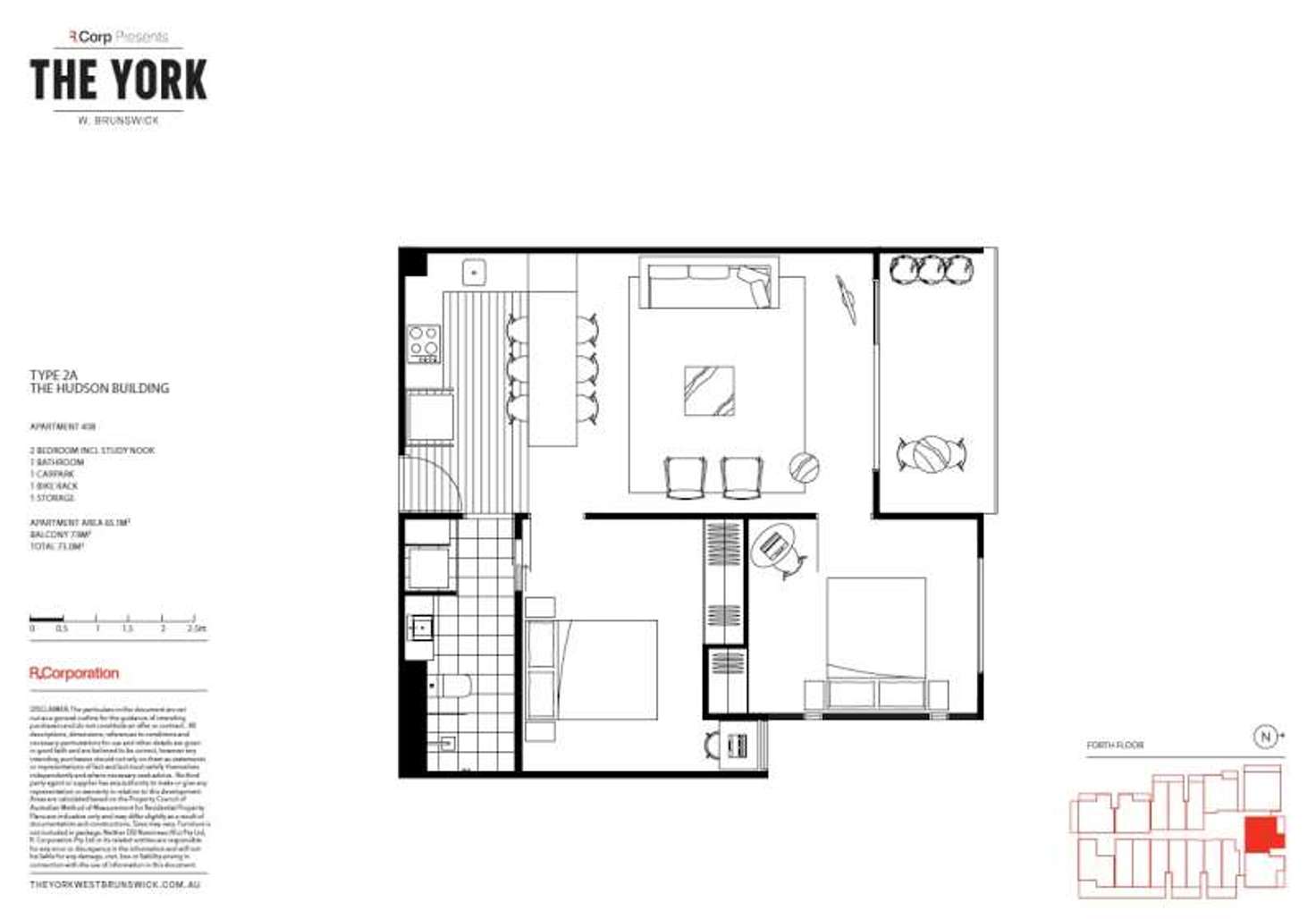 Floorplan of Homely apartment listing, 408/8 Olive York Way, Brunswick West VIC 3055