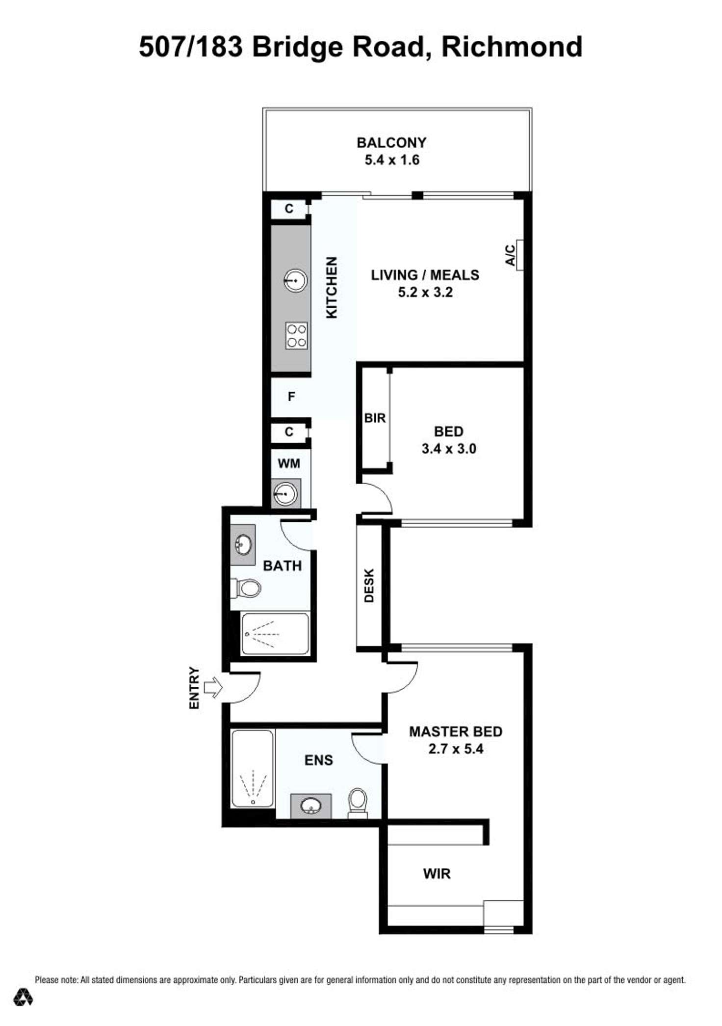 Floorplan of Homely unit listing, 507/183 Bridge Road, Richmond VIC 3121