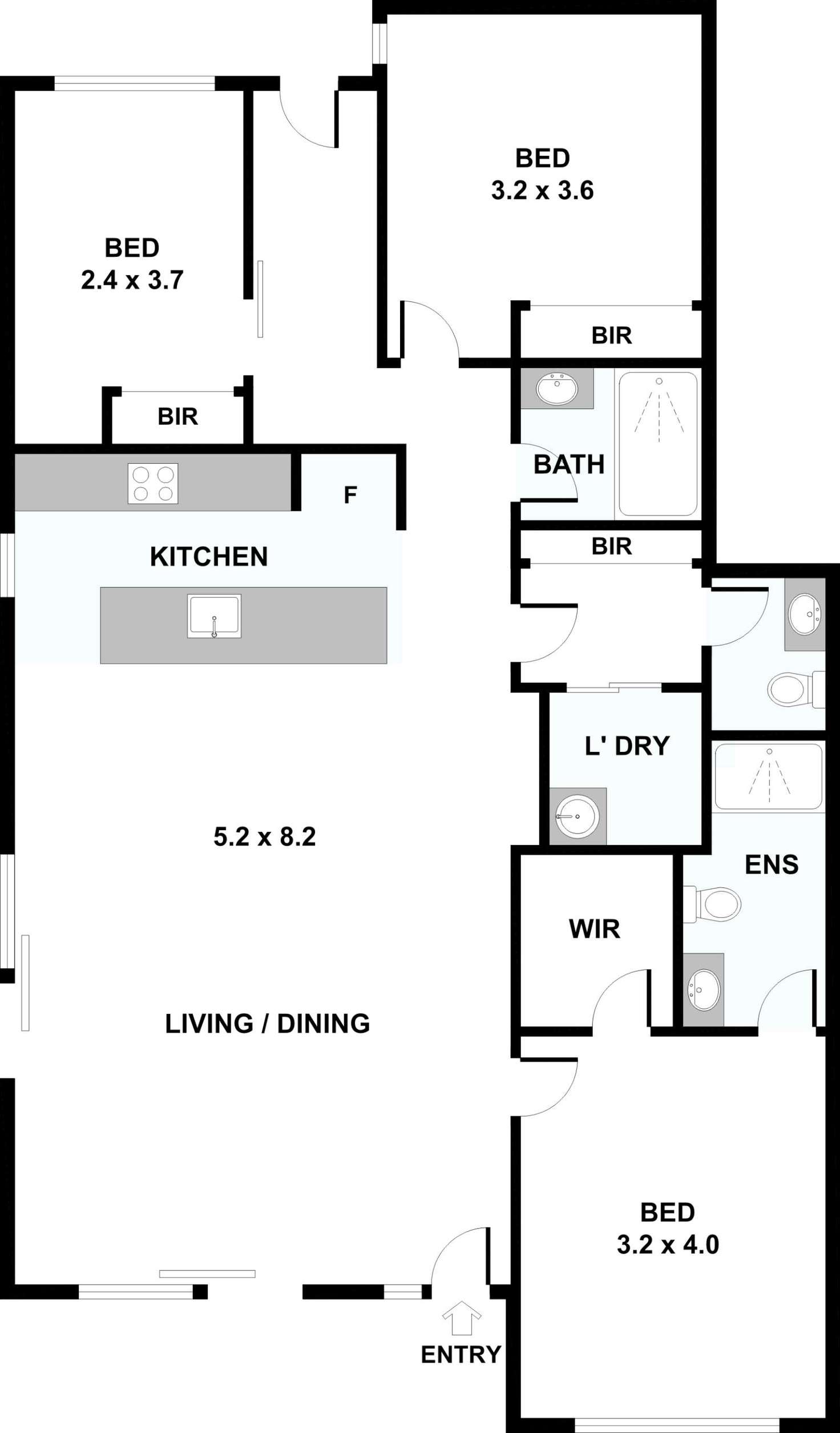 Floorplan of Homely unit listing, A13/16 Doonhamer Street, Clyde North VIC 3978