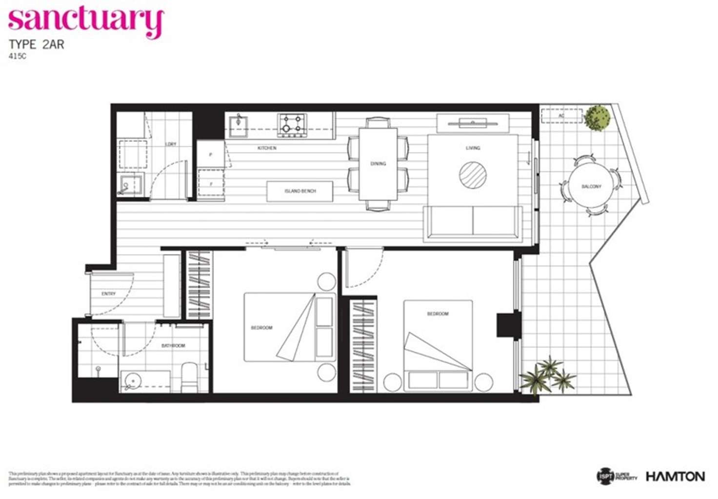 Floorplan of Homely apartment listing, 415/4 Acacia Place, Abbotsford VIC 3067