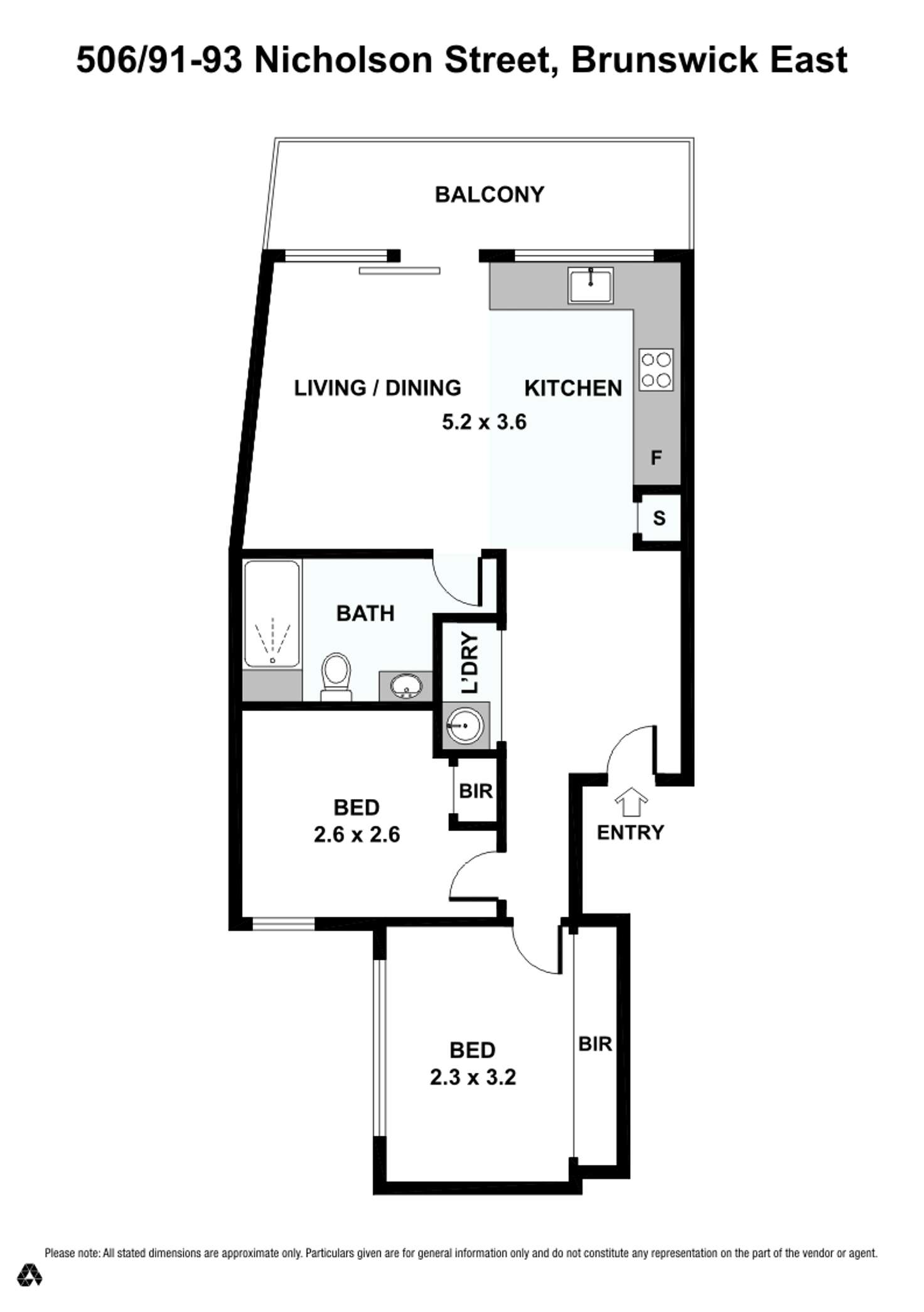 Floorplan of Homely unit listing, 506/91-93 Nicholson Street, Brunswick East VIC 3057