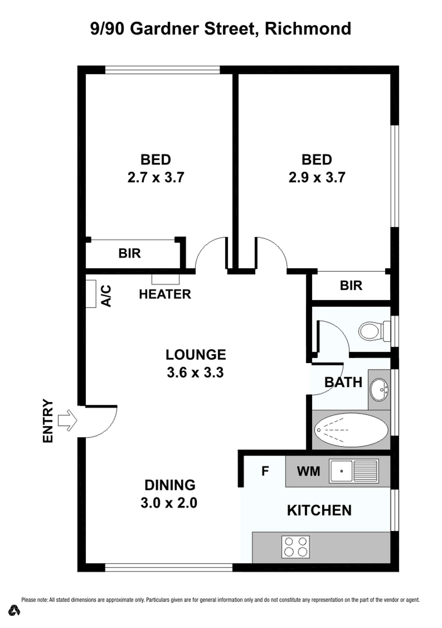 Floorplan of Homely apartment listing, 9/90 Gardner St, Richmond VIC 3121