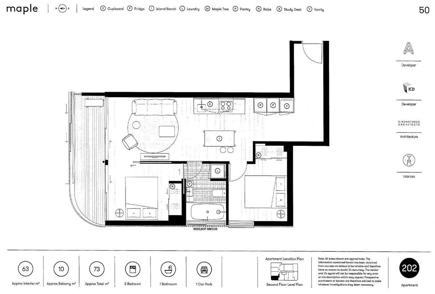 Floorplan of Homely apartment listing, 202/121 Power Street, Hawthorn VIC 3122
