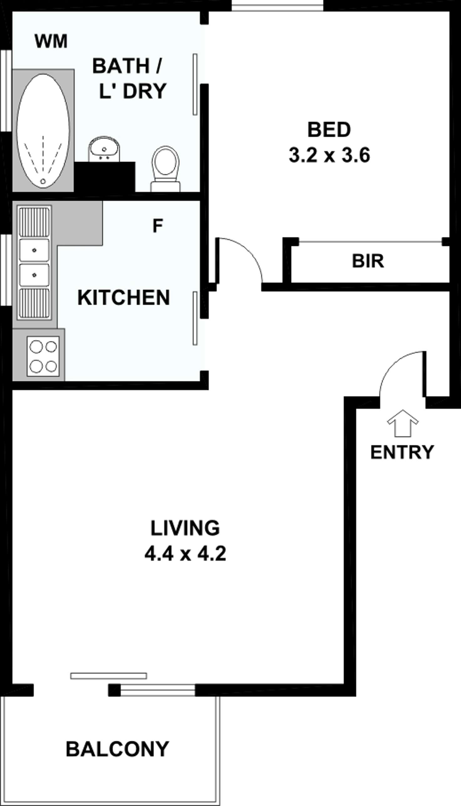 Floorplan of Homely apartment listing, 25/174 Lee St, Carlton North VIC 3054