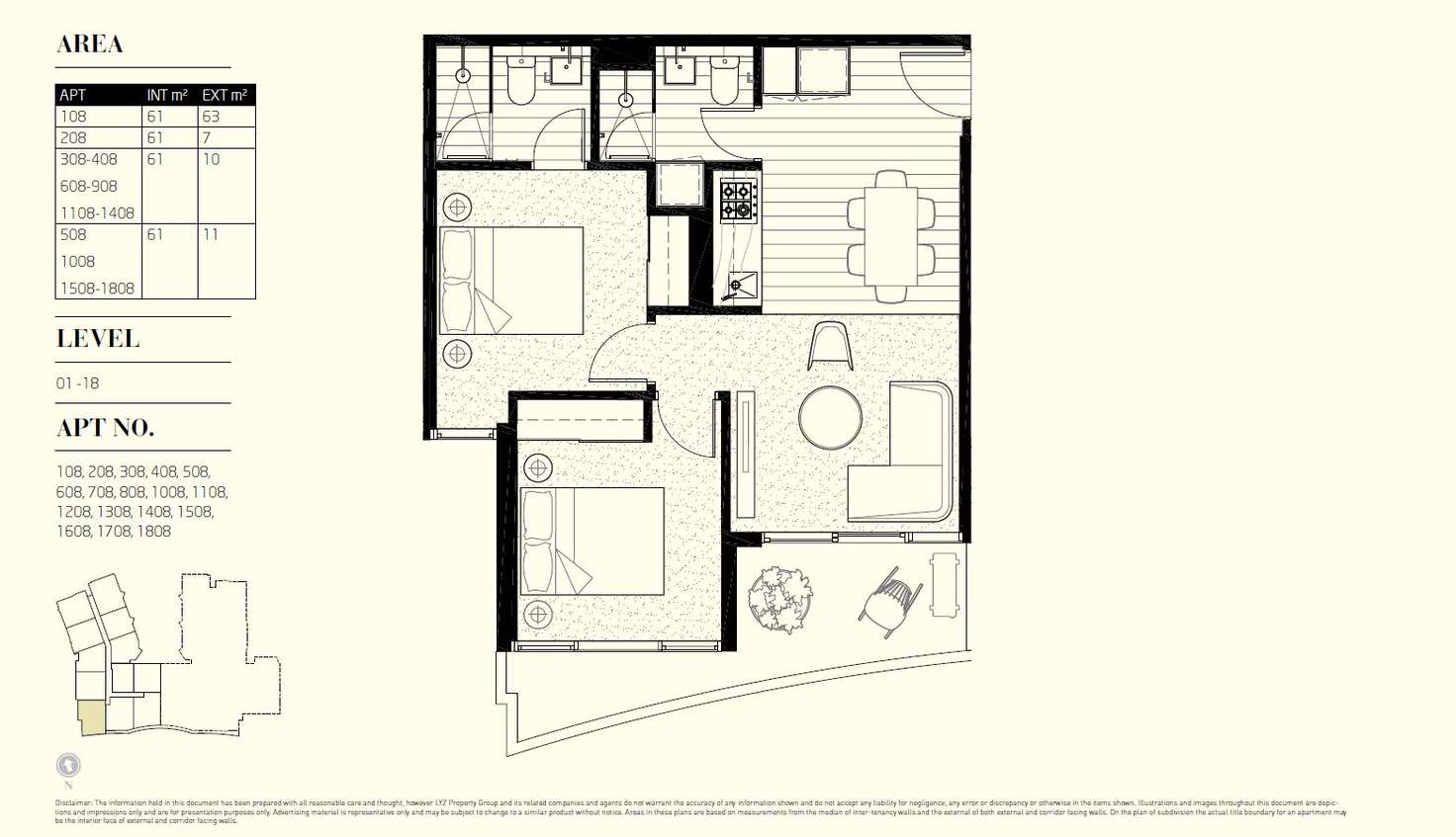 Floorplan of Homely apartment listing, 1808/8 Daly Street, South Yarra VIC 3141