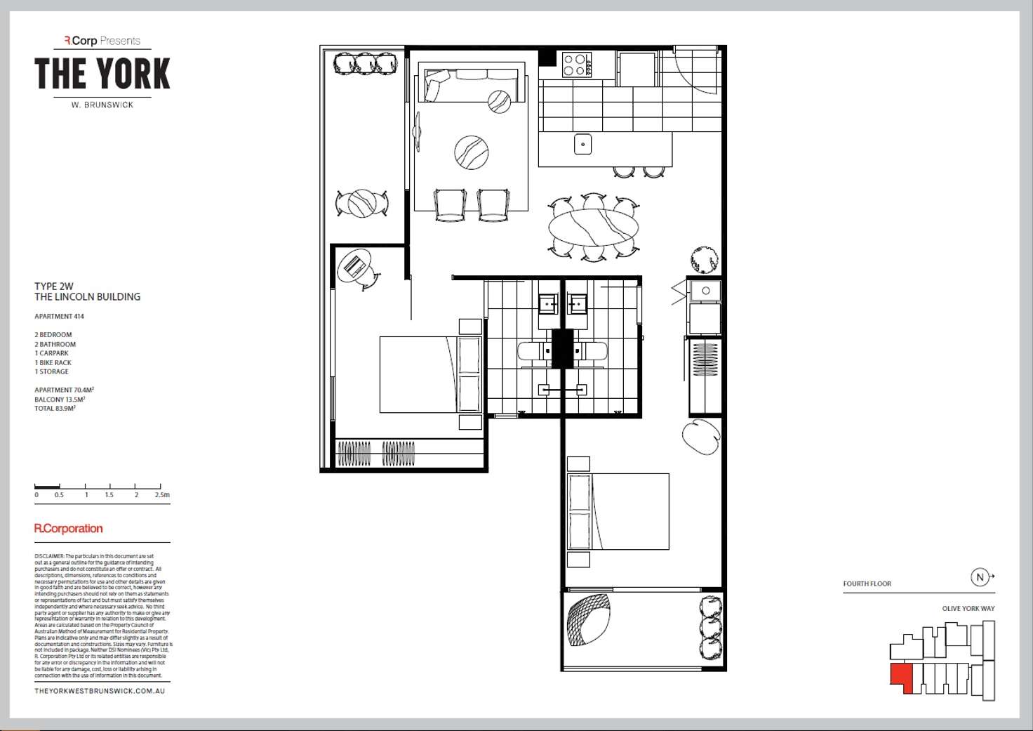 Floorplan of Homely apartment listing, 414/12 Olive York Way, Brunswick West VIC 3055