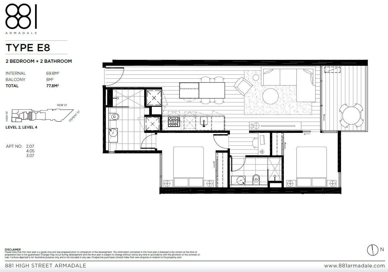 Floorplan of Homely apartment listing, 405/881 High Street, Armadale VIC 3143