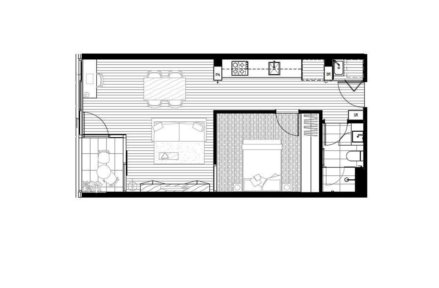 Floorplan of Homely apartment listing, 206/35-43 Dryburgh Street, West Melbourne VIC 3003