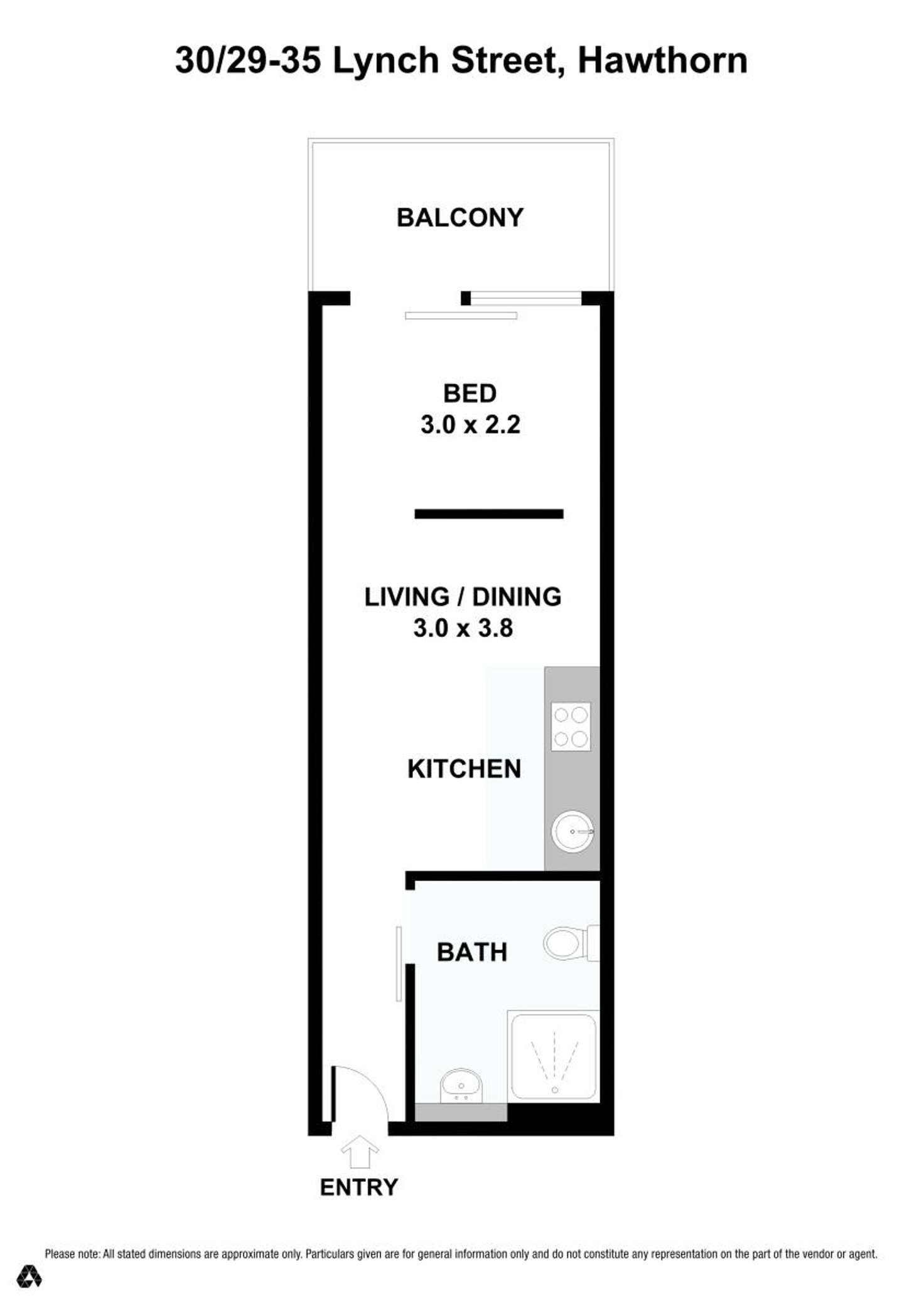 Floorplan of Homely apartment listing, 30/29-35 Lynch Street, Hawthorn VIC 3122