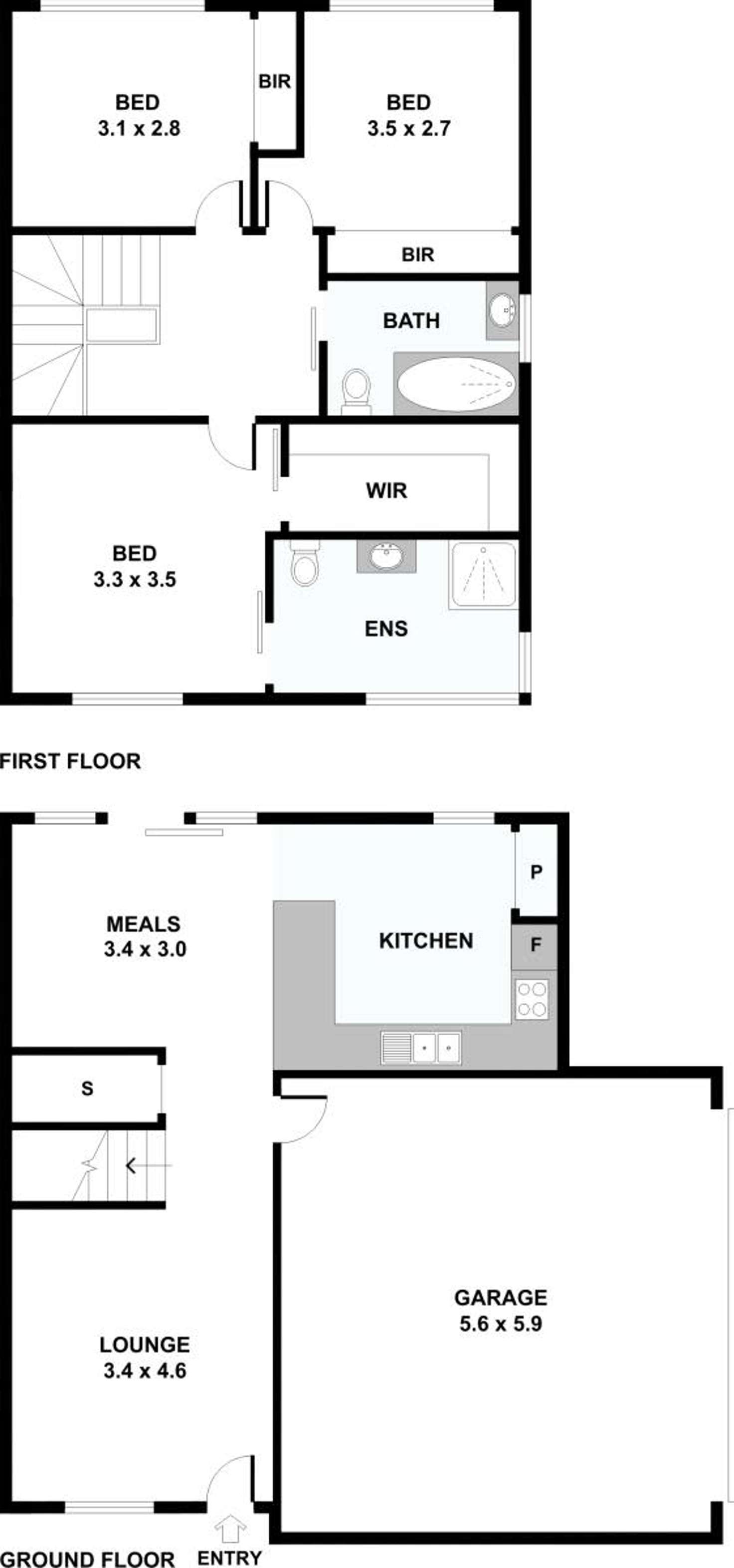 Floorplan of Homely townhouse listing, 1/52-54 Shinners Avenue, Berwick VIC 3806