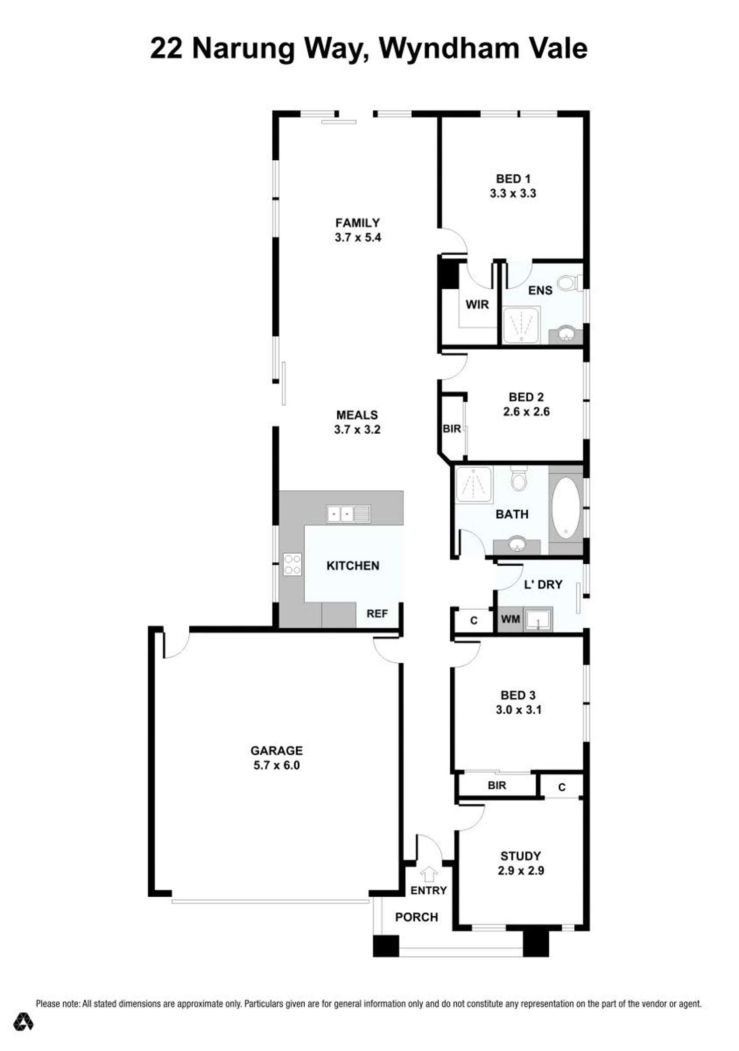 Floorplan of Homely house listing, 22 Narung Way, Wyndham Vale VIC 3024