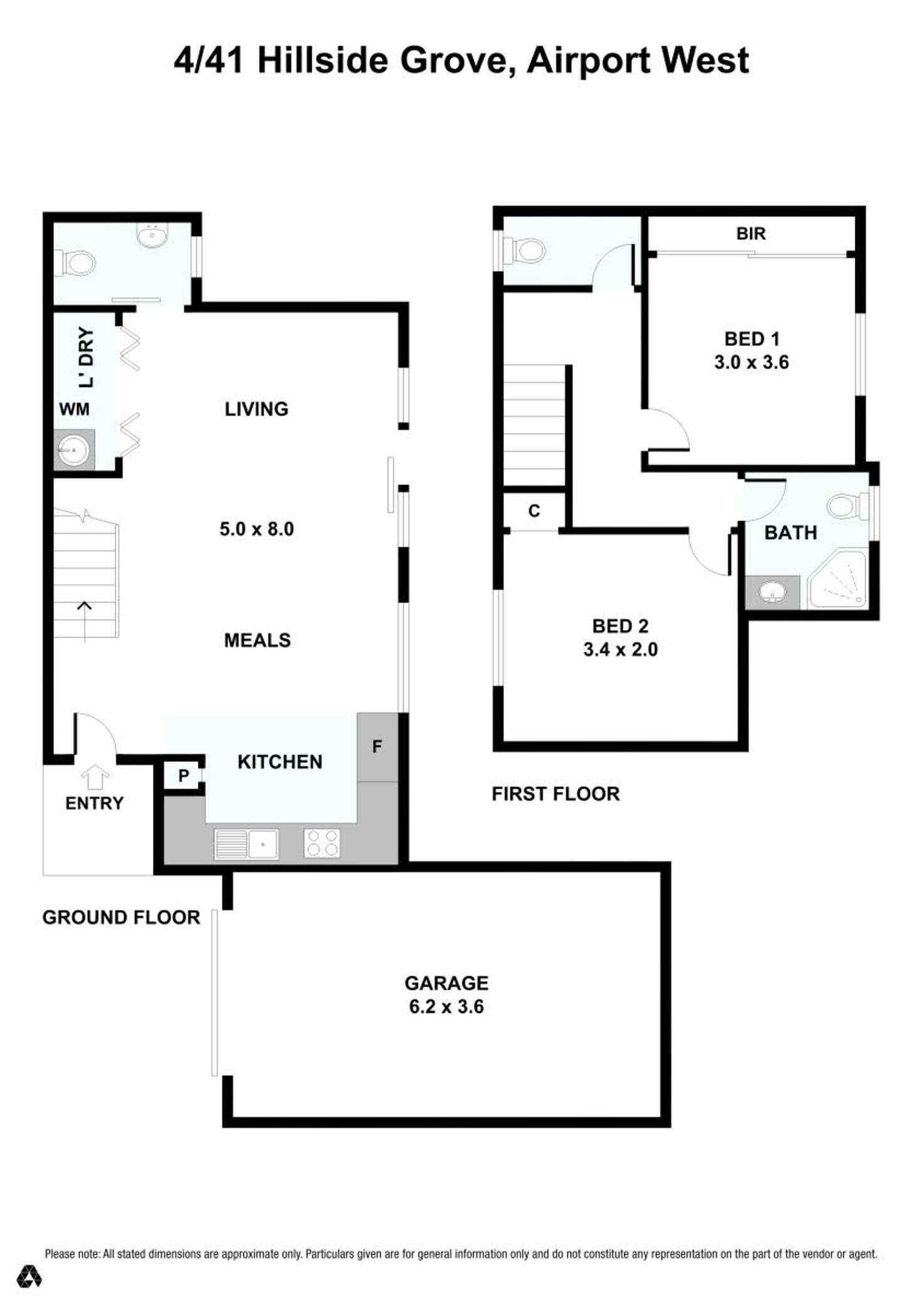 Floorplan of Homely townhouse listing, 4/41 Hillside Grove, Airport West VIC 3042