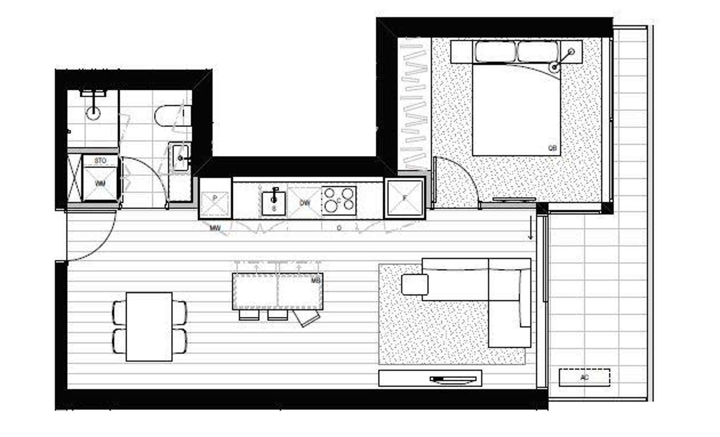 Floorplan of Homely apartment listing, 1303/1 Ascot Vale Road, Flemington VIC 3031