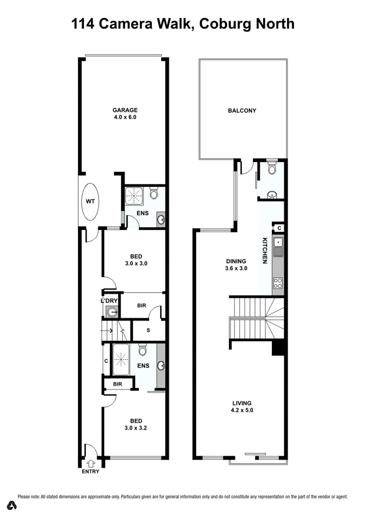 Floorplan of Homely townhouse listing, 114 Camera Walk, Coburg North VIC 3058