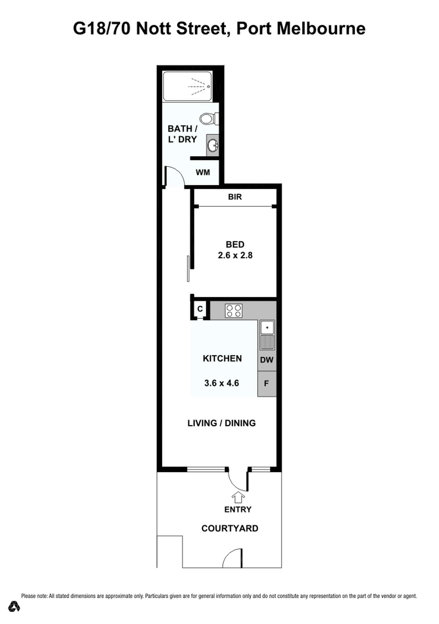 Floorplan of Homely apartment listing, G18/70 Nott Street, Port Melbourne VIC 3207