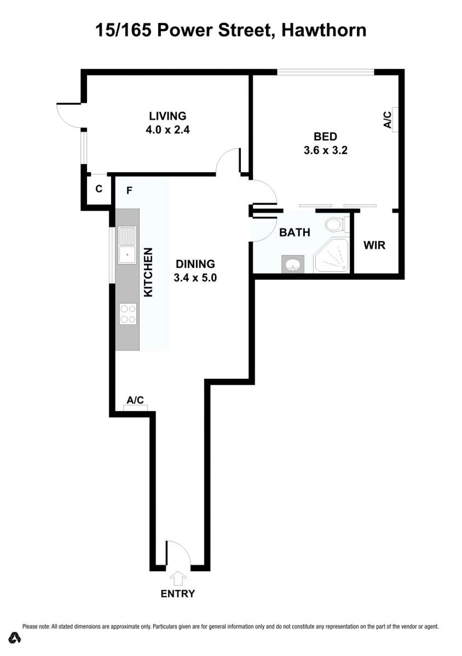 Floorplan of Homely unit listing, 15/165 Power Street, Hawthorn VIC 3122