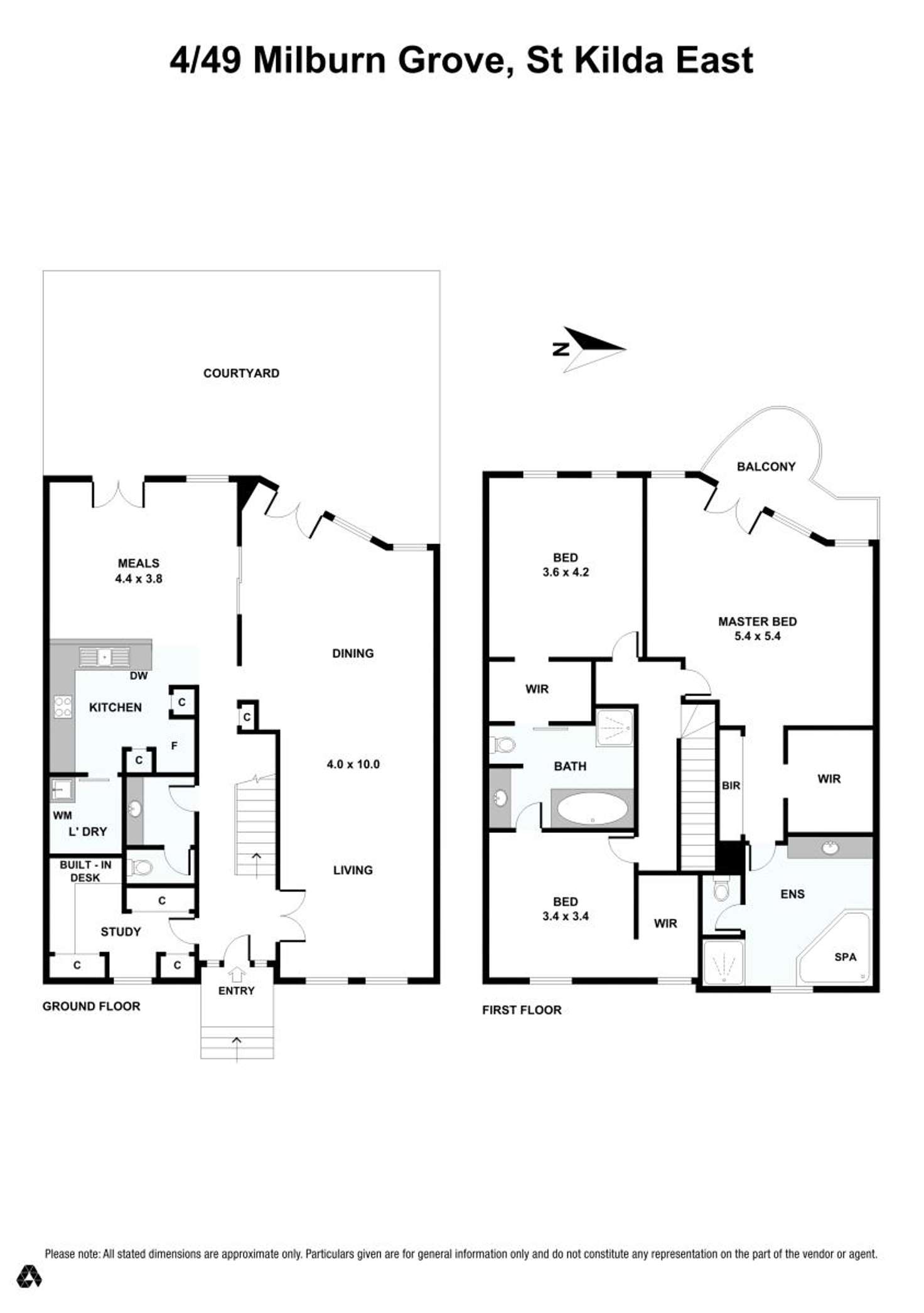 Floorplan of Homely unit listing, 4/49 Milburn Grove, St Kilda East VIC 3183