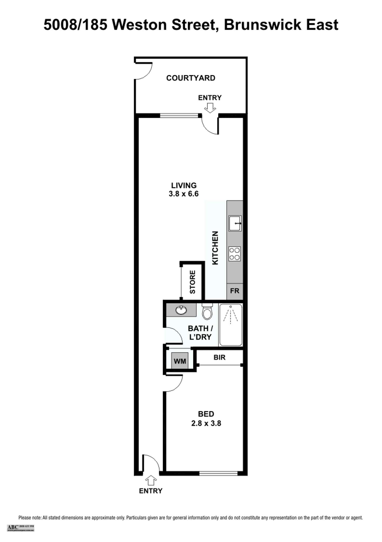 Floorplan of Homely apartment listing, 5008/185 Weston Street, Brunswick East VIC 3057