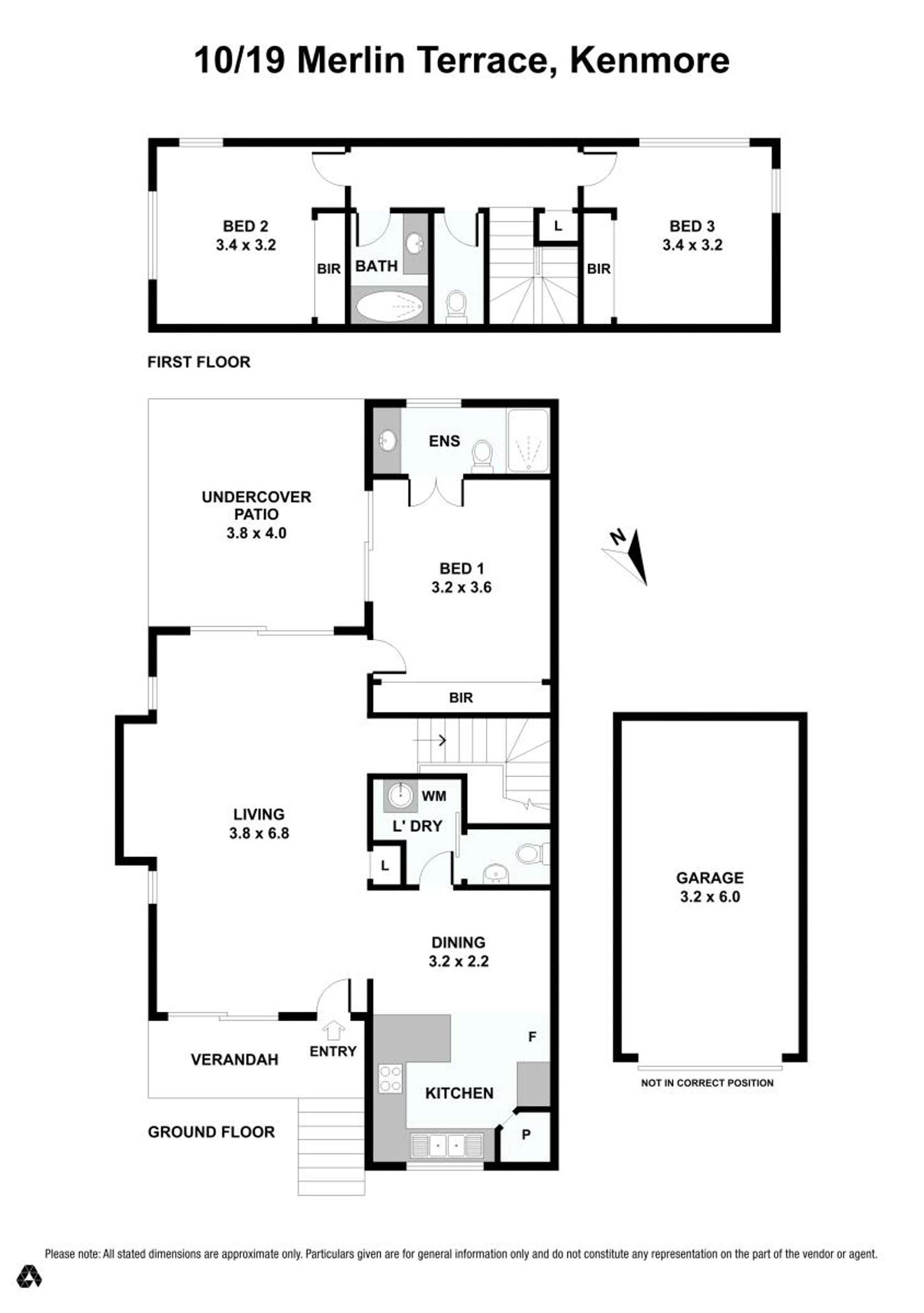 Floorplan of Homely unit listing, 10/19 Merlin Terrace, Kenmore QLD 4069