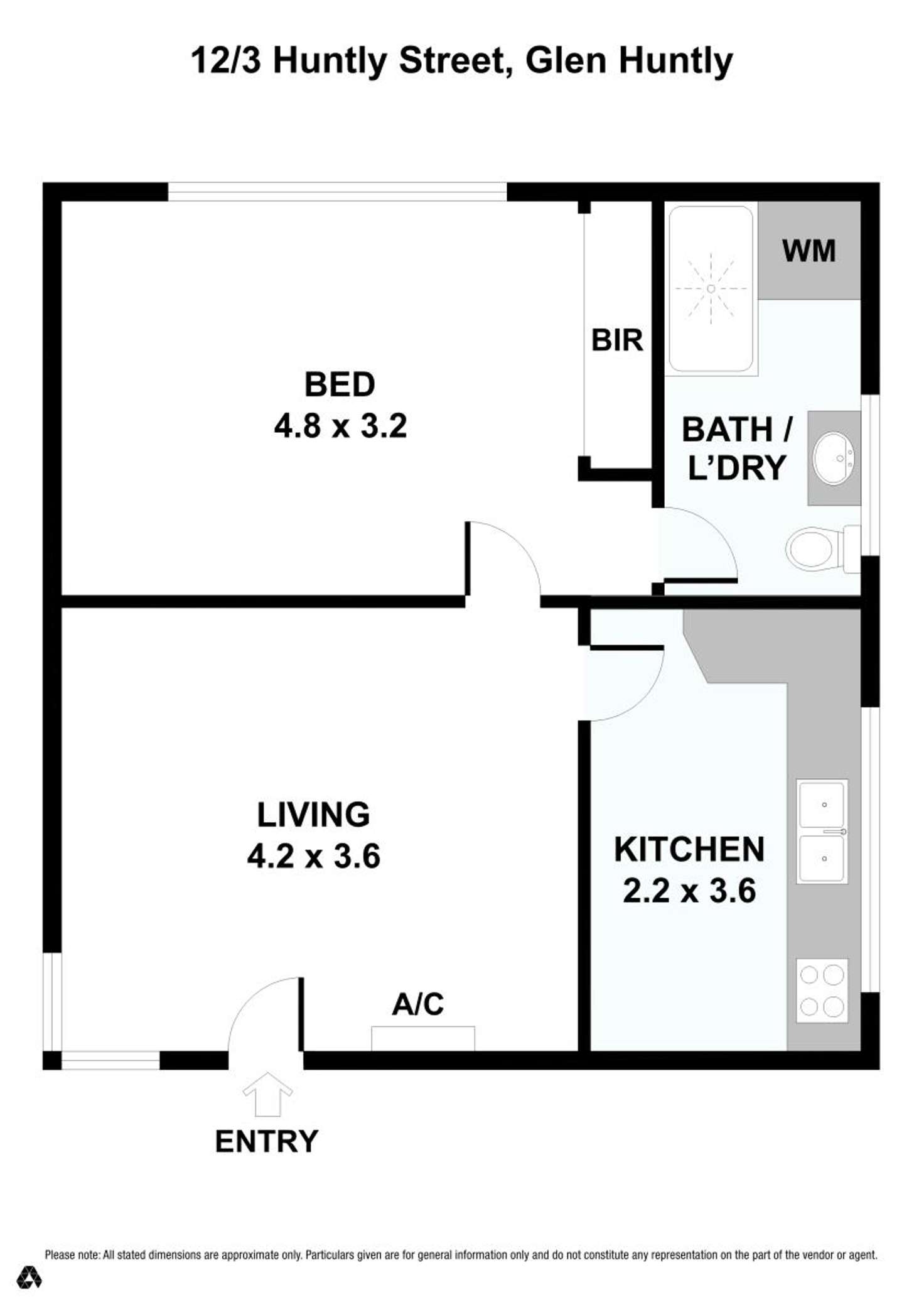 Floorplan of Homely unit listing, 12/3 Huntly Street, Glen Huntly VIC 3163