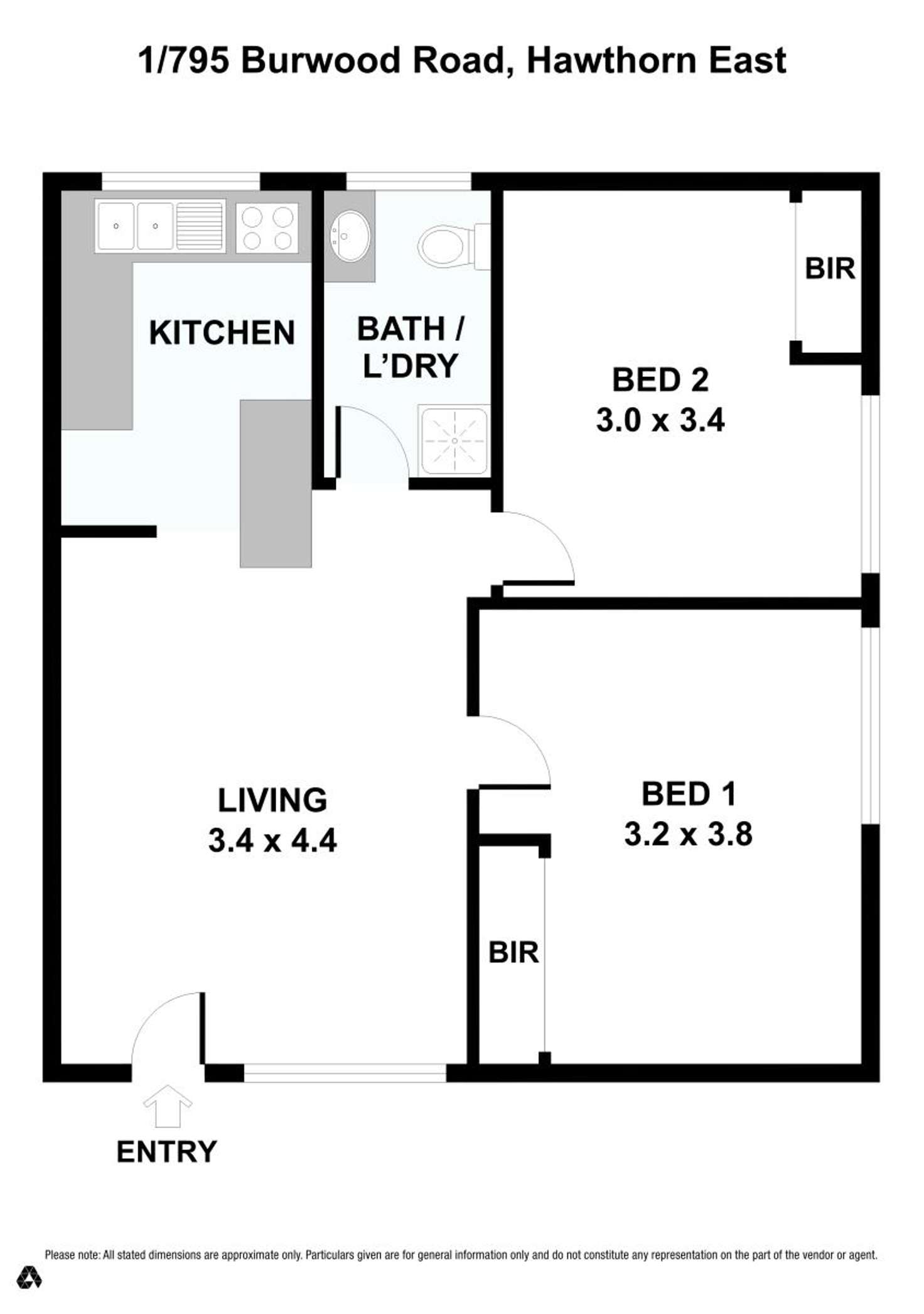 Floorplan of Homely apartment listing, 1/795 Burwood Road, Hawthorn East VIC 3123