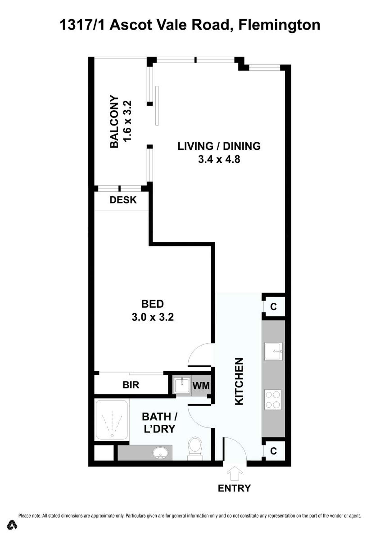 Floorplan of Homely apartment listing, 1317/1 Ascot Vale Road, Flemington VIC 3031