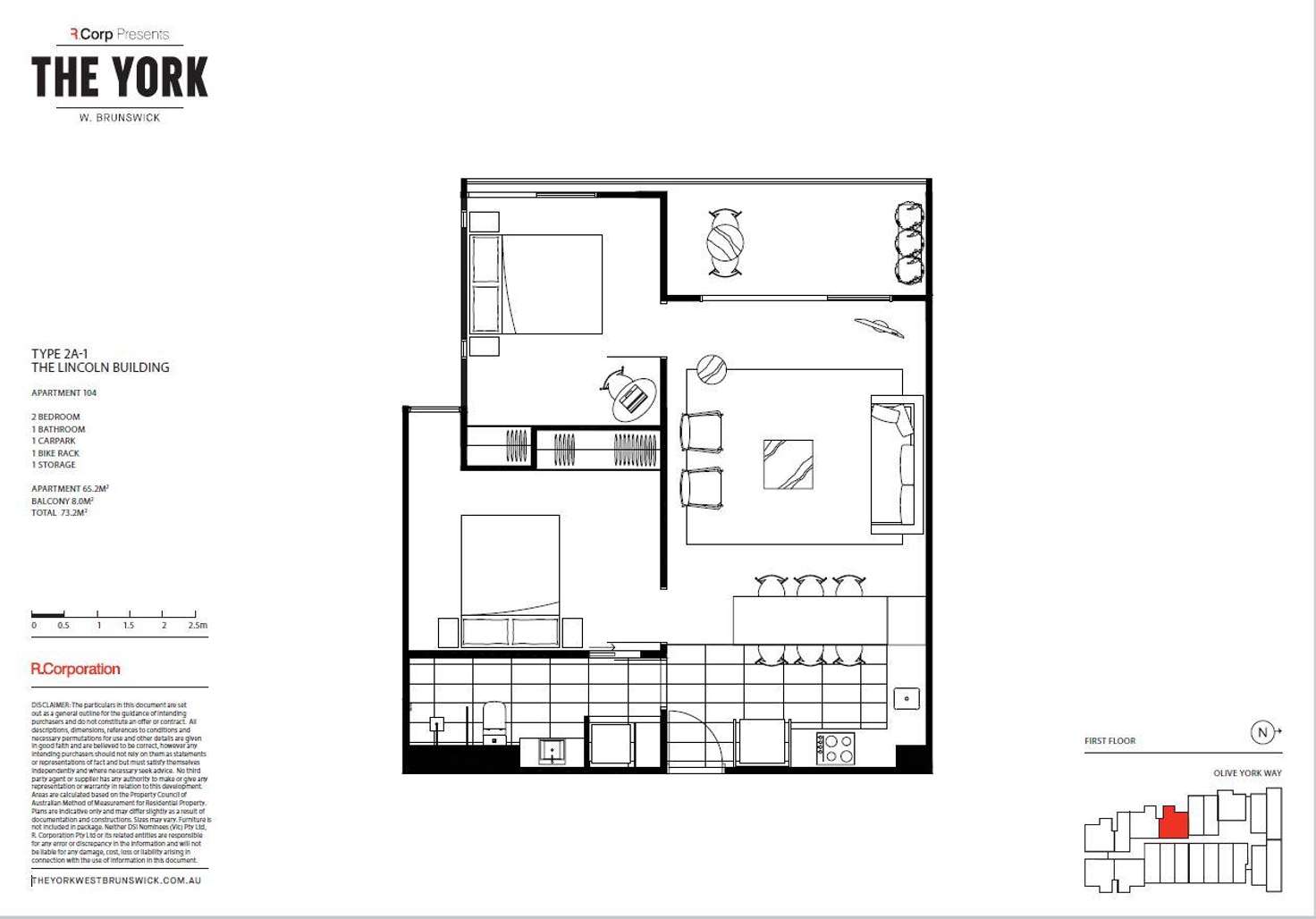 Floorplan of Homely apartment listing, 104/12 Olive York Way, Brunswick West VIC 3055