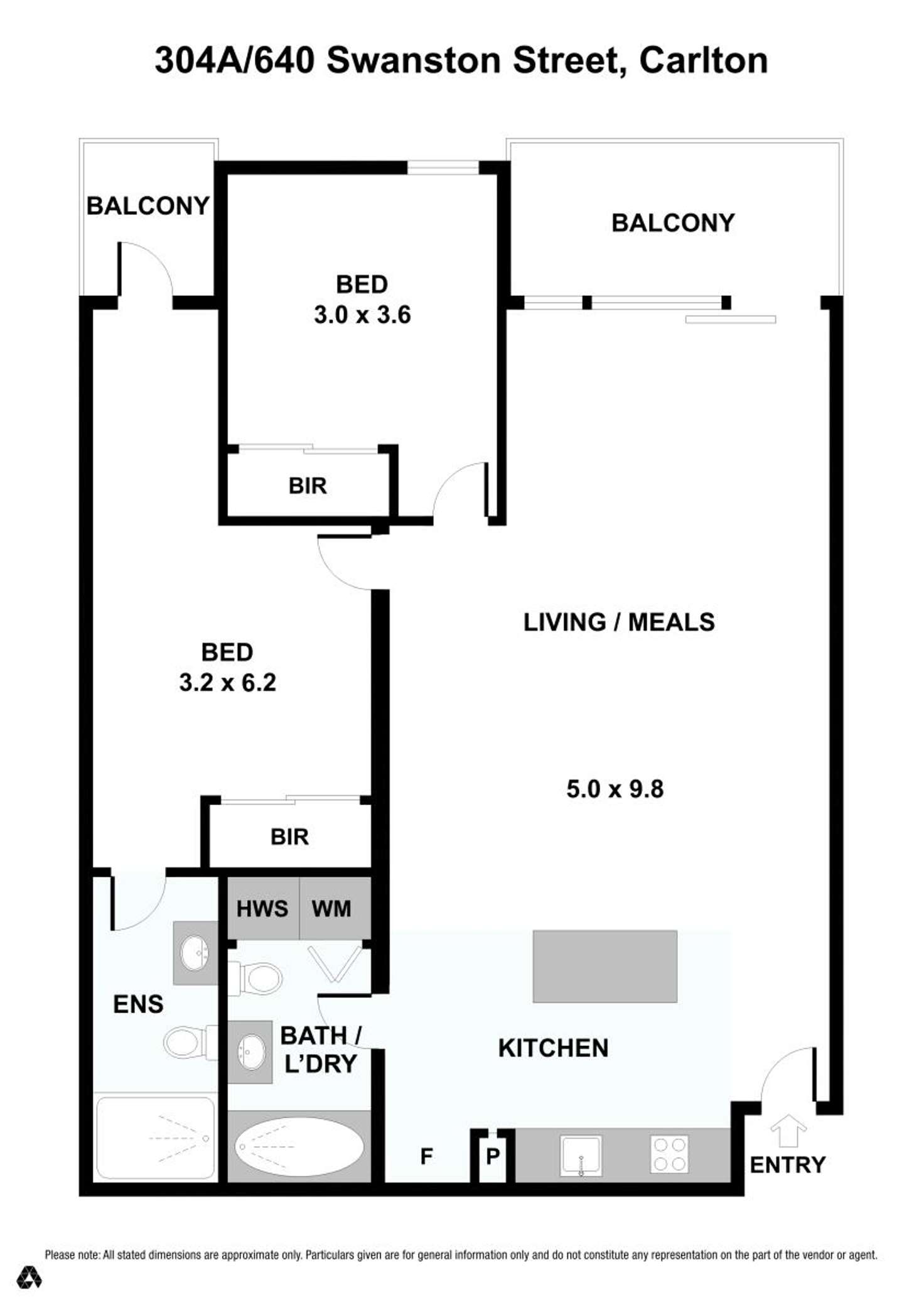Floorplan of Homely apartment listing, 304a/640 Swanston Street, Carlton VIC 3053