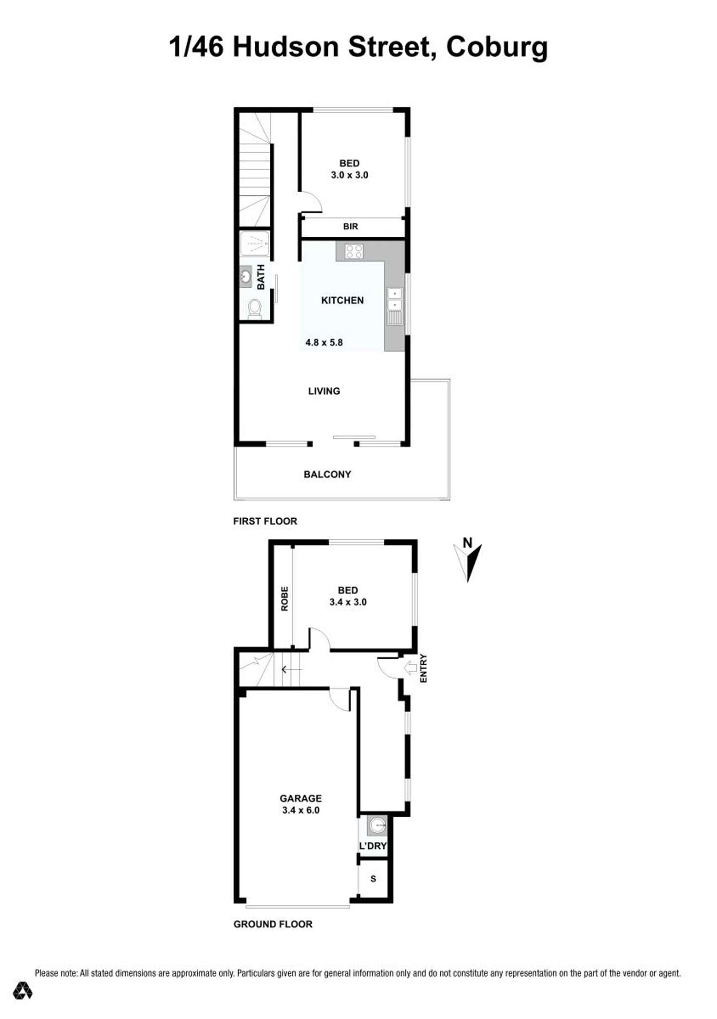 Floorplan of Homely unit listing, 1/46 Hudson Street, Coburg VIC 3058