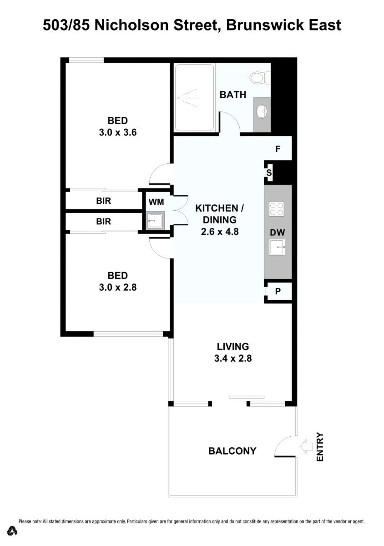 Floorplan of Homely unit listing, 503/85 Nicholson Street, Brunswick East VIC 3057