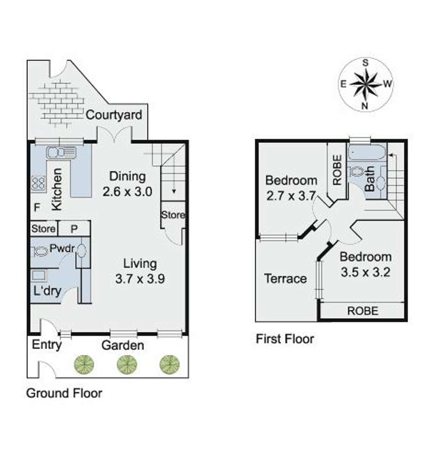 Floorplan of Homely townhouse listing, 2/848 Glenhuntly Road, Caulfield South VIC 3162