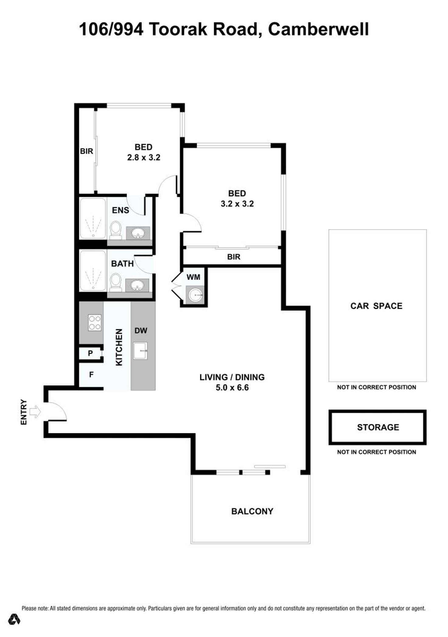 Floorplan of Homely unit listing, 106/994 Toorak Road, Camberwell VIC 3124